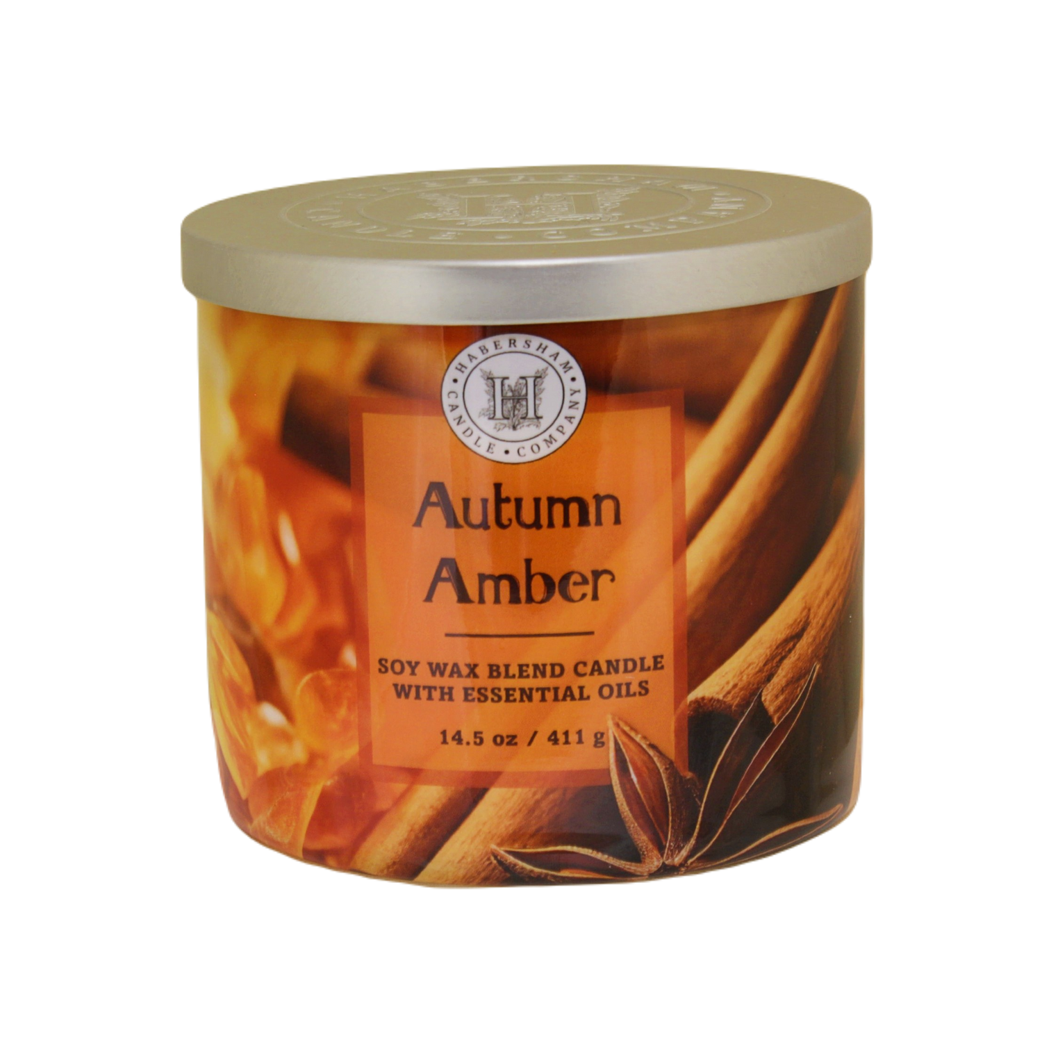 Autumn Amber 3 Wick Scented Candle