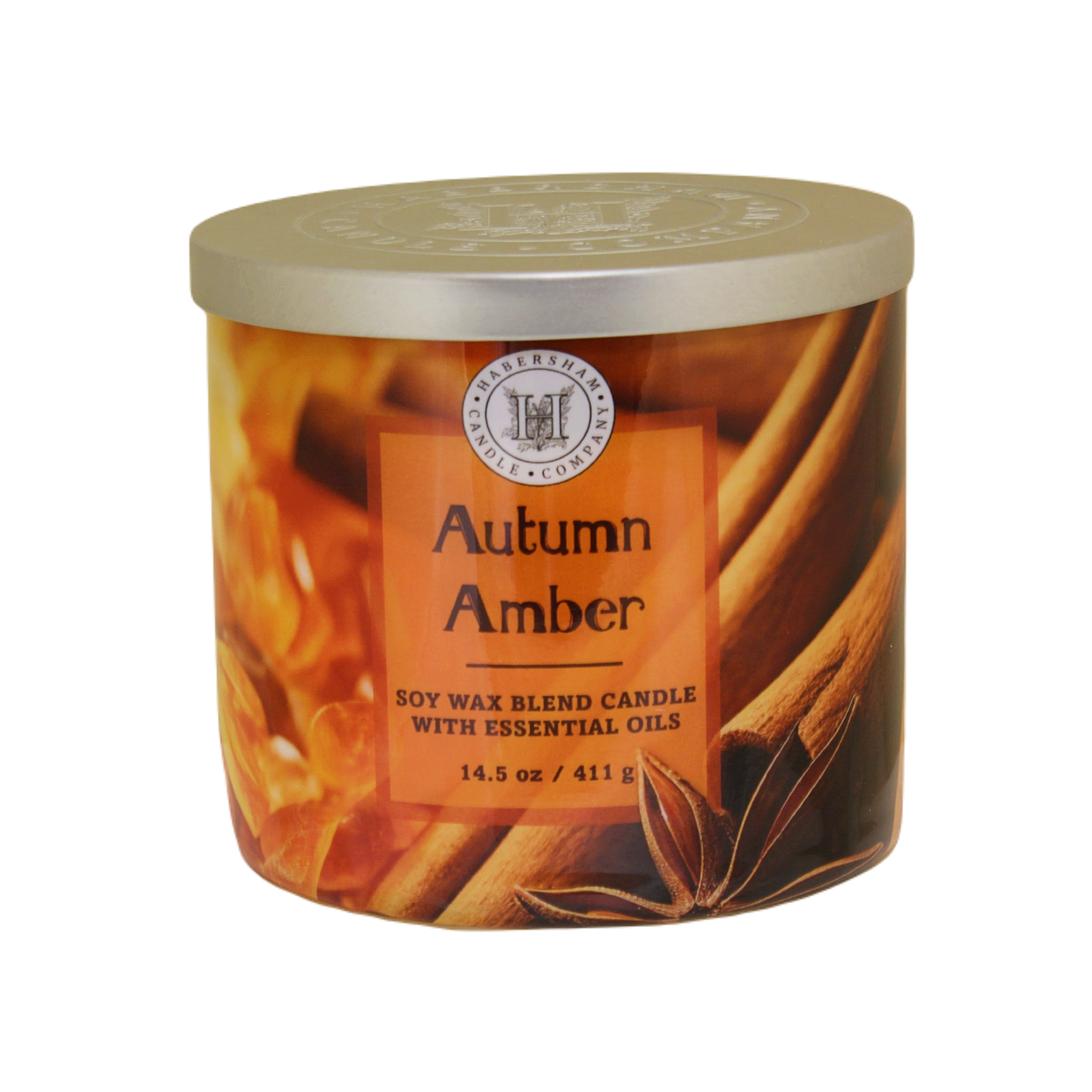 Autumn Amber 3 Wick Scented Candle