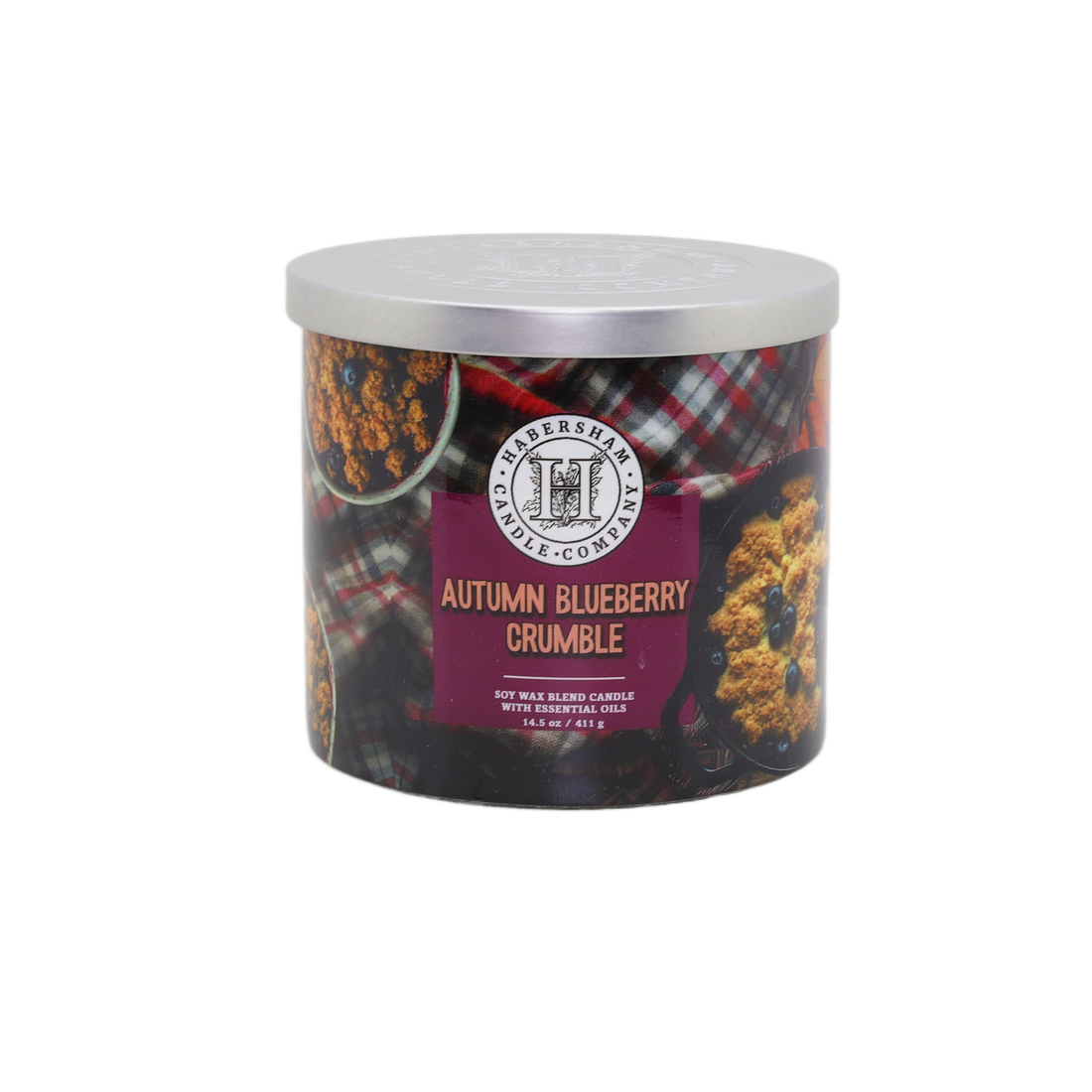 Autumn Blueberry Crumble 3 Wick Scented Candle