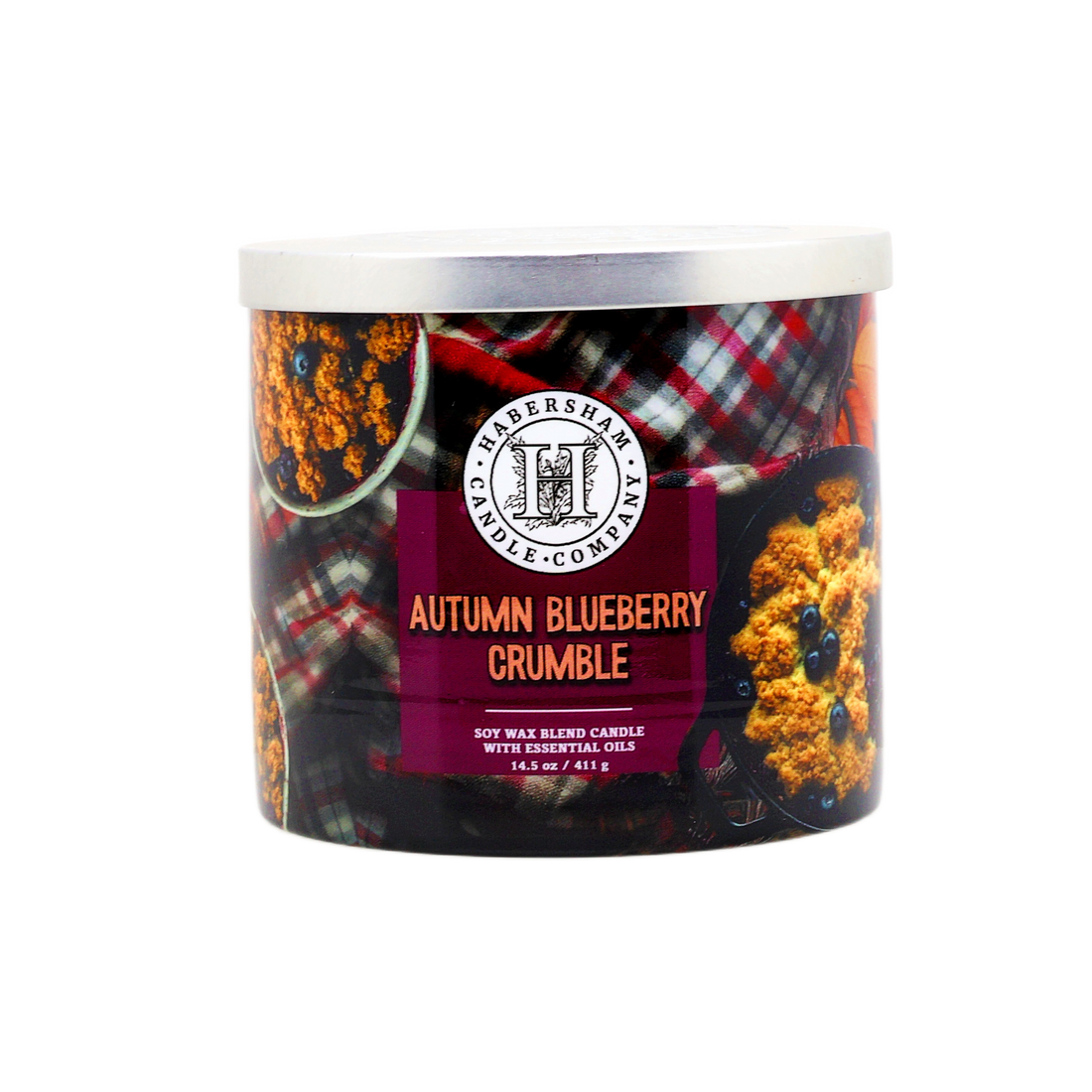 Autumn Blueberry Crumble 3 Wick Scented Candle