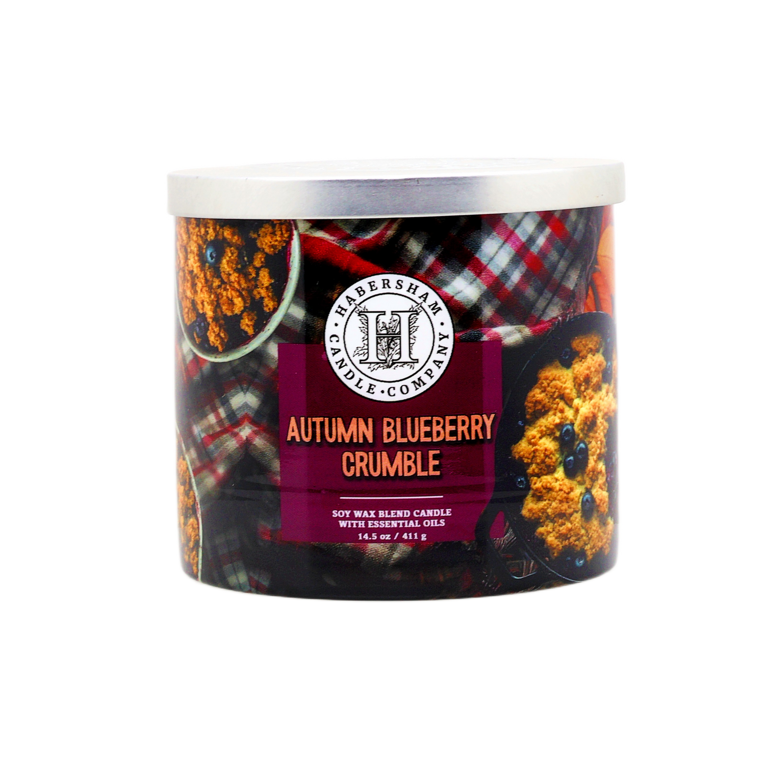 Autumn Blueberry Crumble 3 Wick Scented Candle