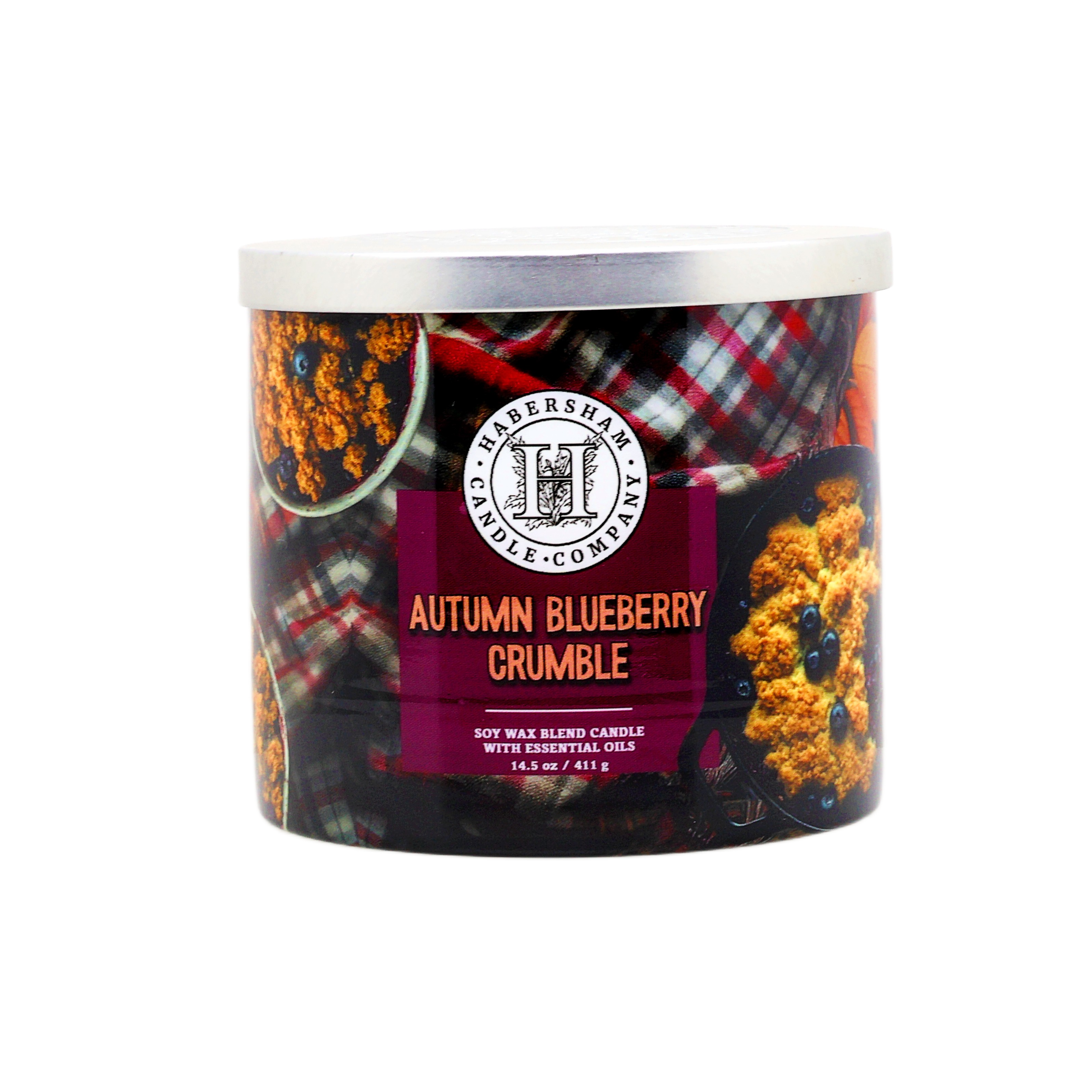 Autumn Blueberry Crumble 3 Wick Scented Candle