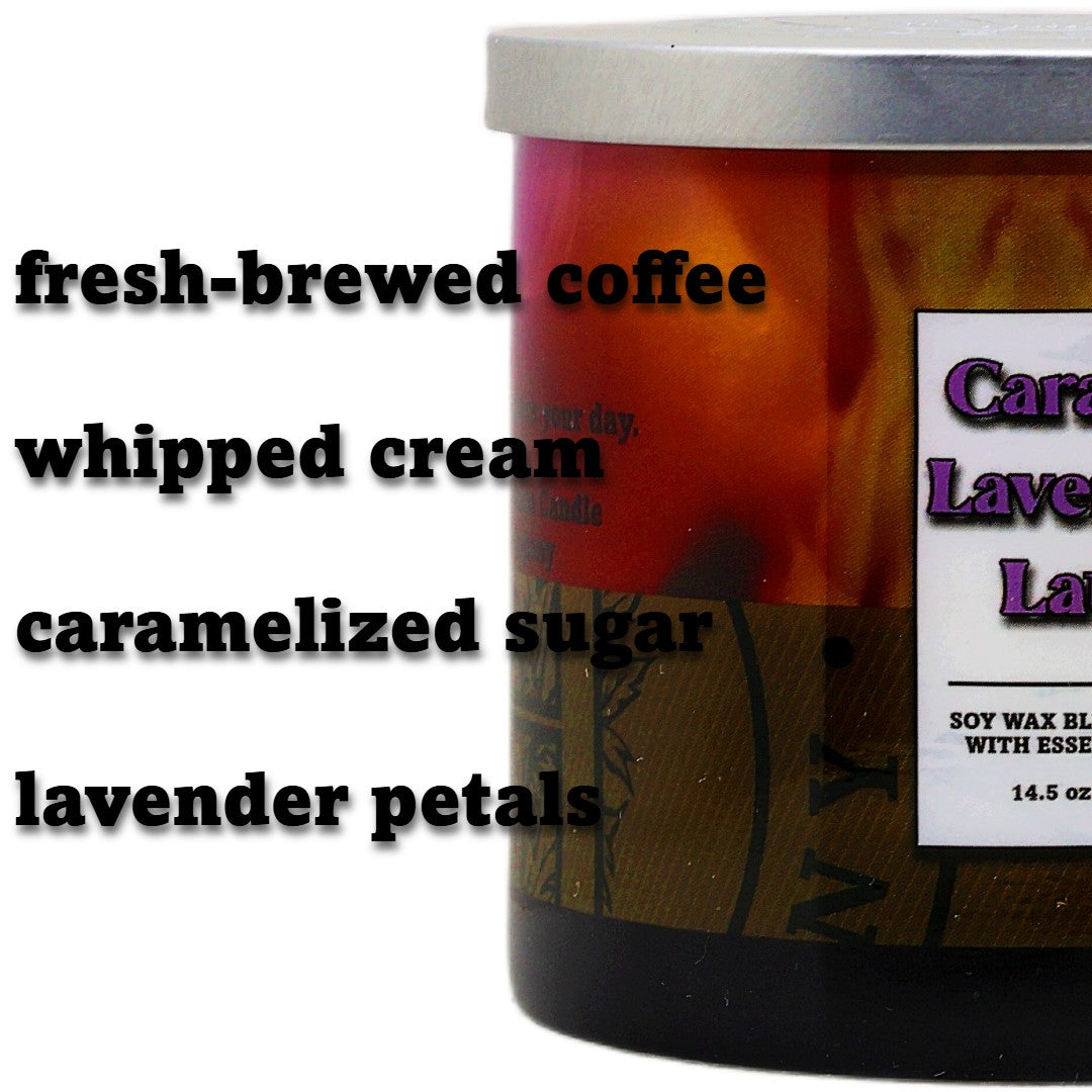 Caramel Lavender Latte 3 Wick Scented Candle
