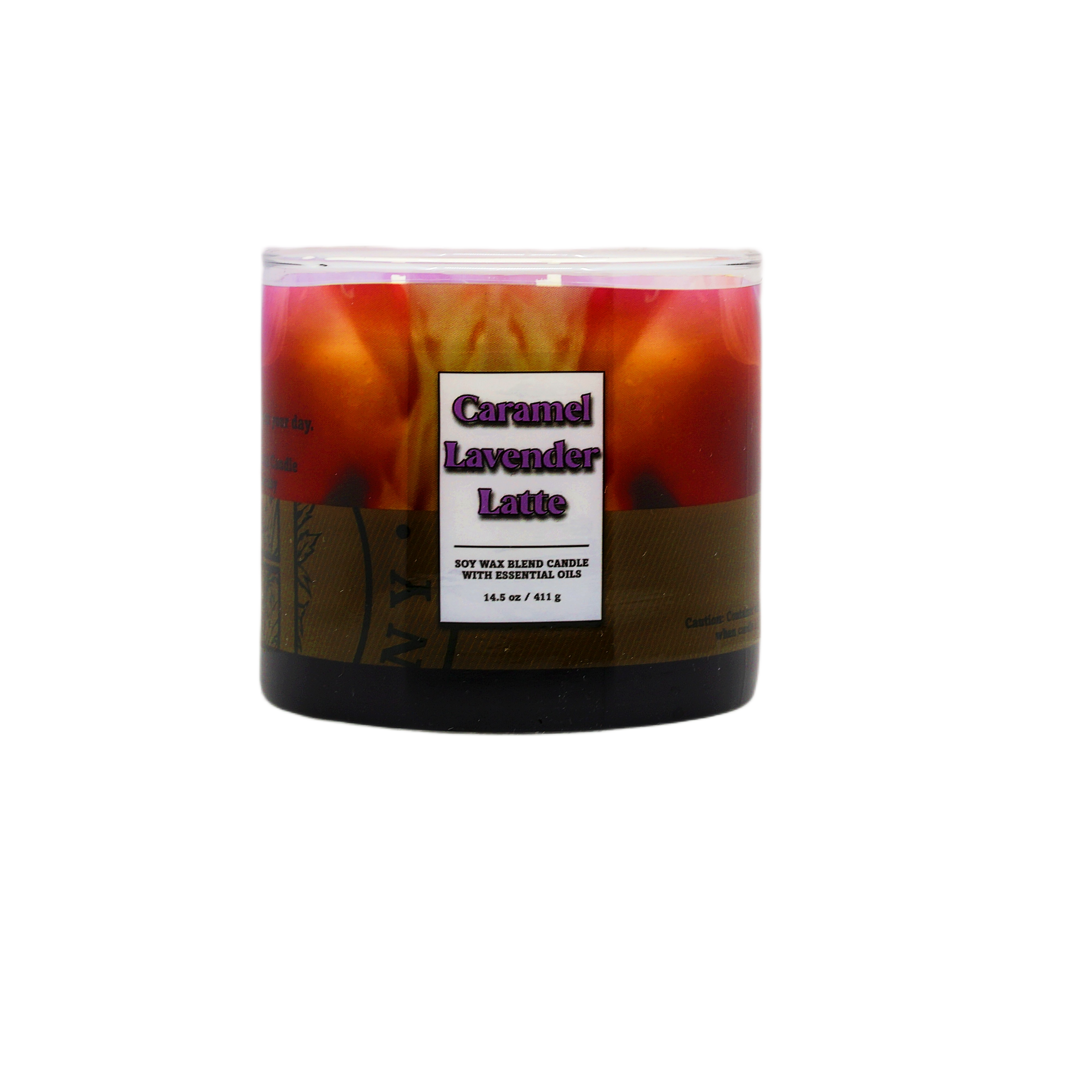 Caramel Lavender Latte 3 Wick Scented Candle