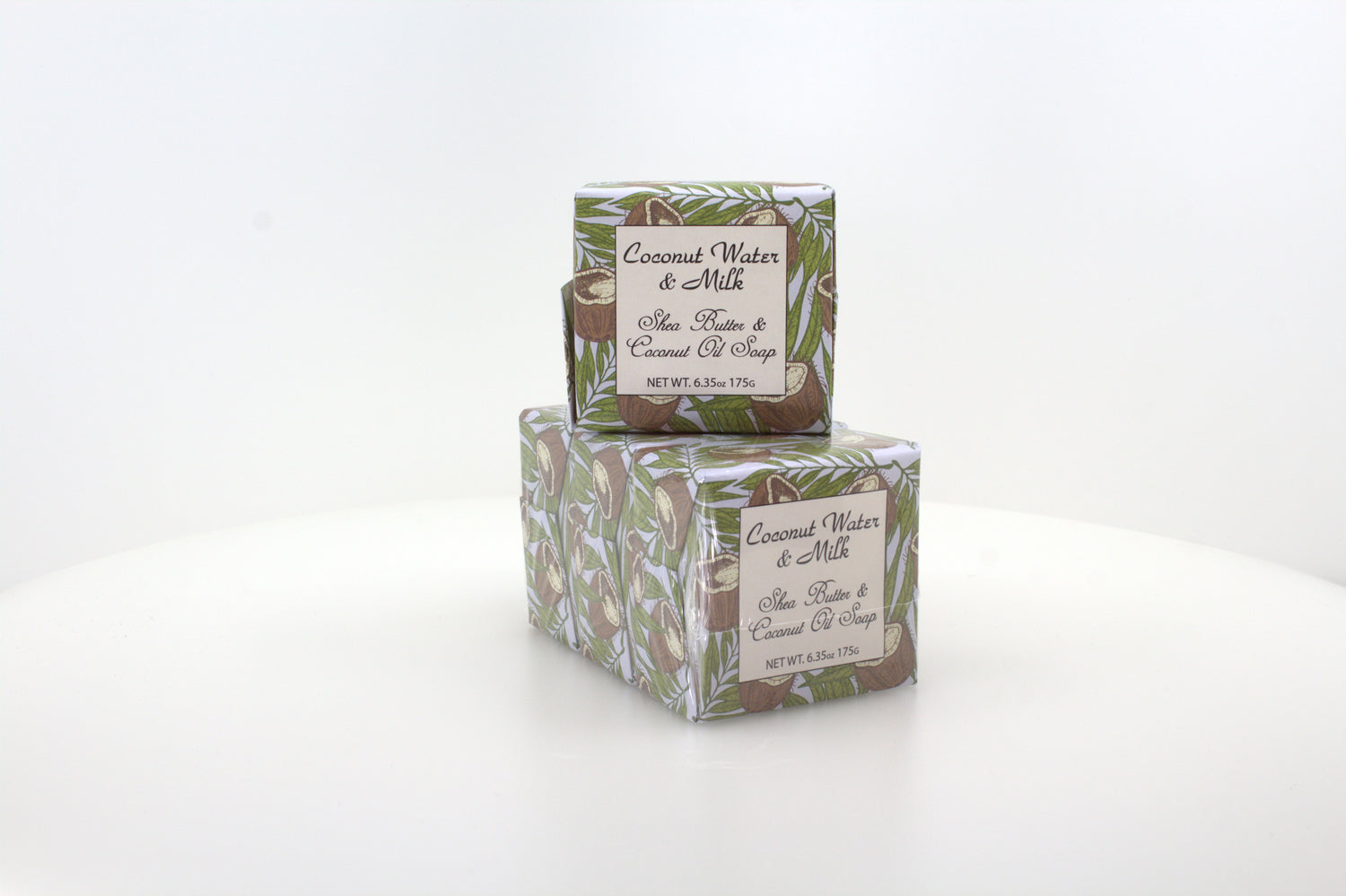Coconut Water &amp; Milk Soap with Shea Butter &amp; Coconut Oil - 6.35 oz. -  3 Pack Individually Wrapped Bars