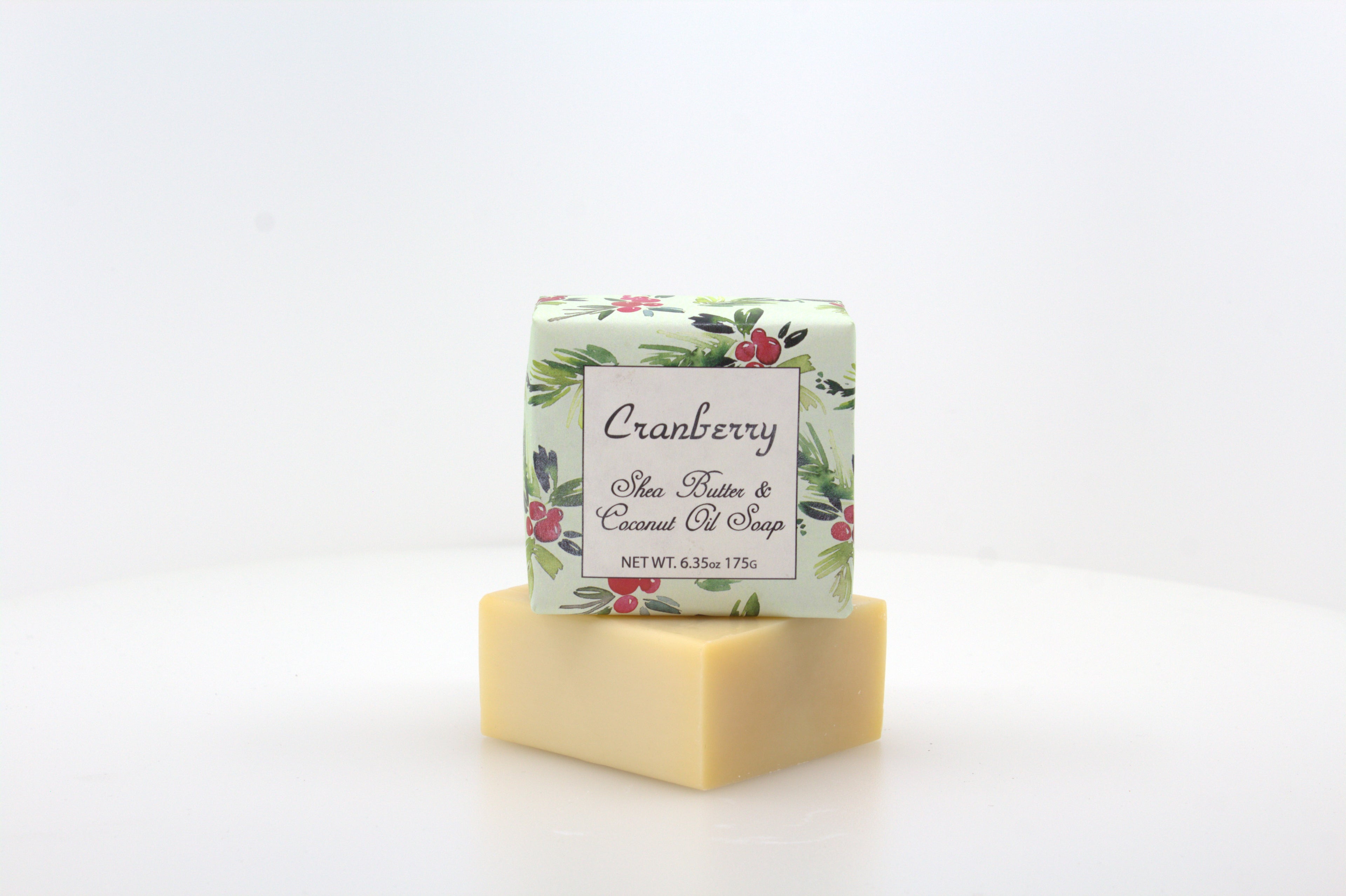 Cranberry Soap with Shea Butter &amp; Coconut Oil - 6.35 oz. - 3 Pack Individually Wrapped Bars