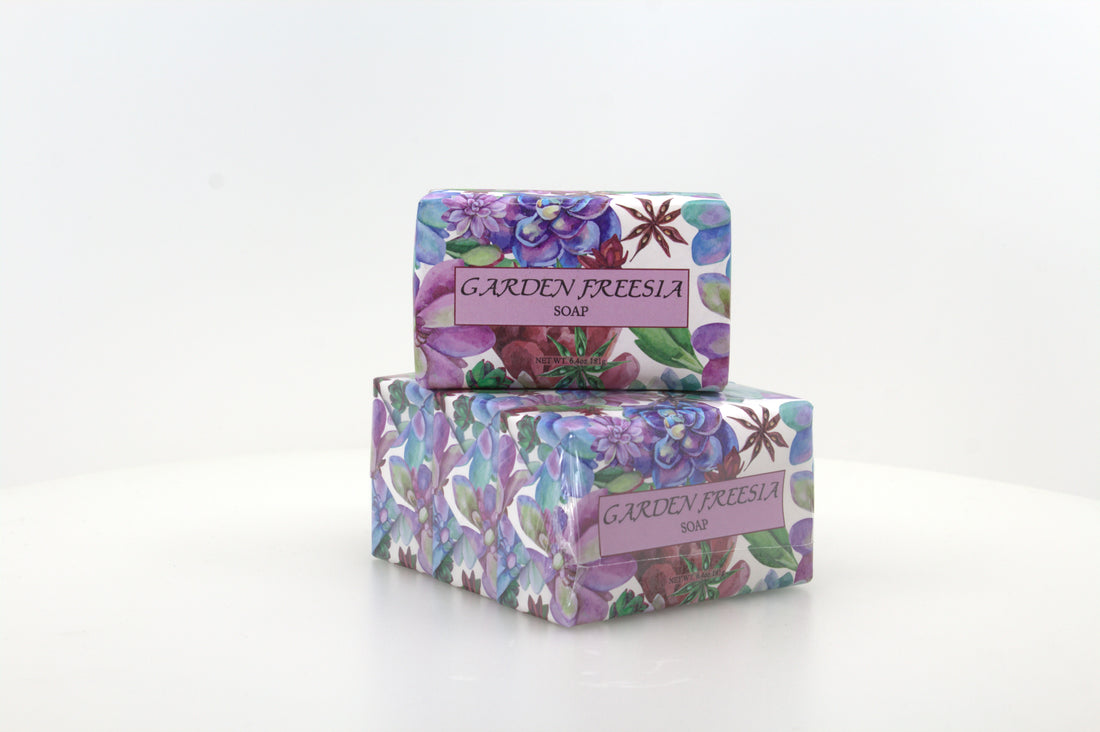 Garden Freesia Soap with Shea Butter &amp; Cocoa Butter - 6.4 oz. -  3 Pack Individually Wrapped Bars