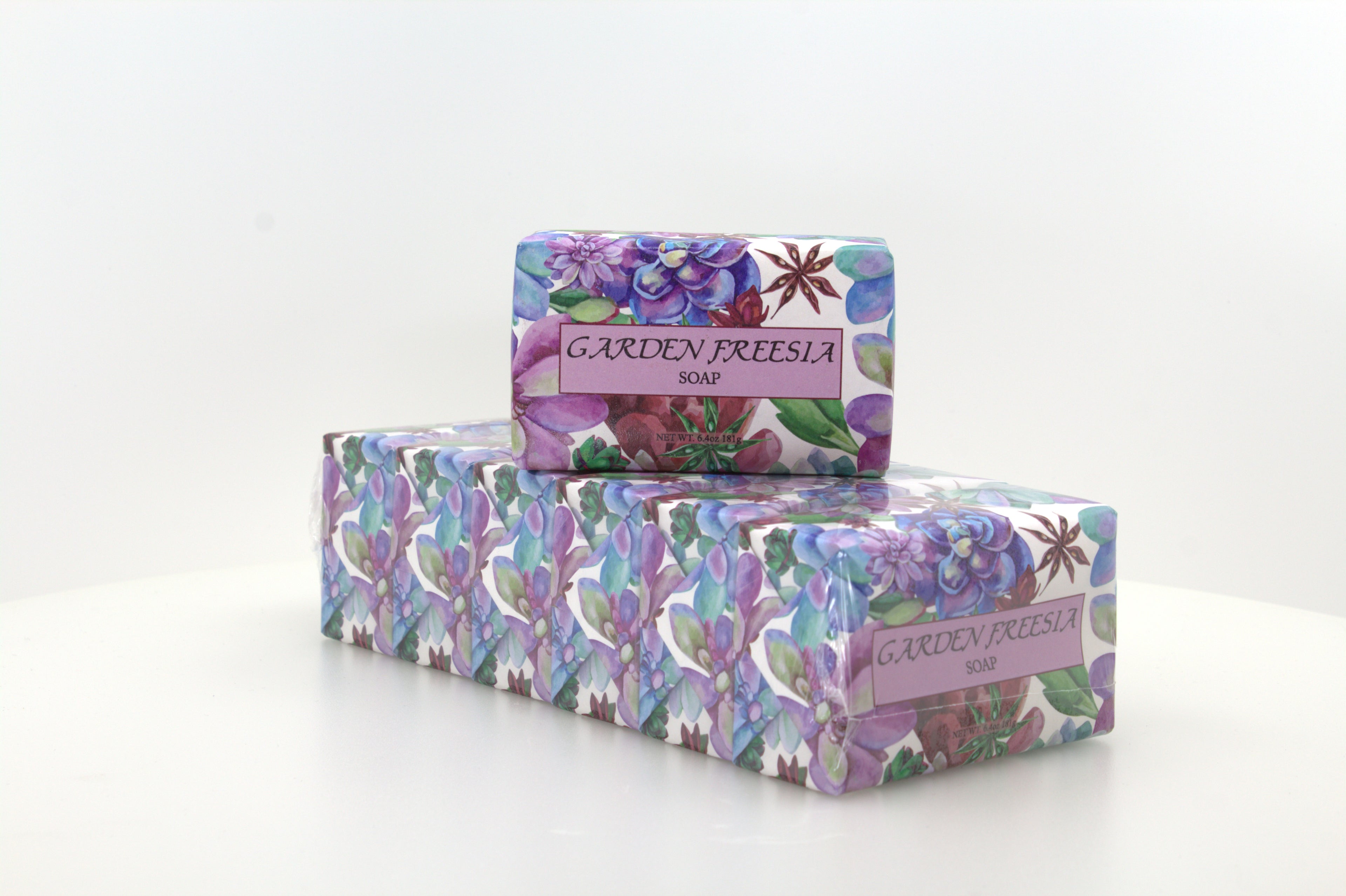 Garden Freesia Soap with Shea Butter &amp; Cocoa Butter - 6.4 oz. -  6 Pack Individually Wrapped Bars