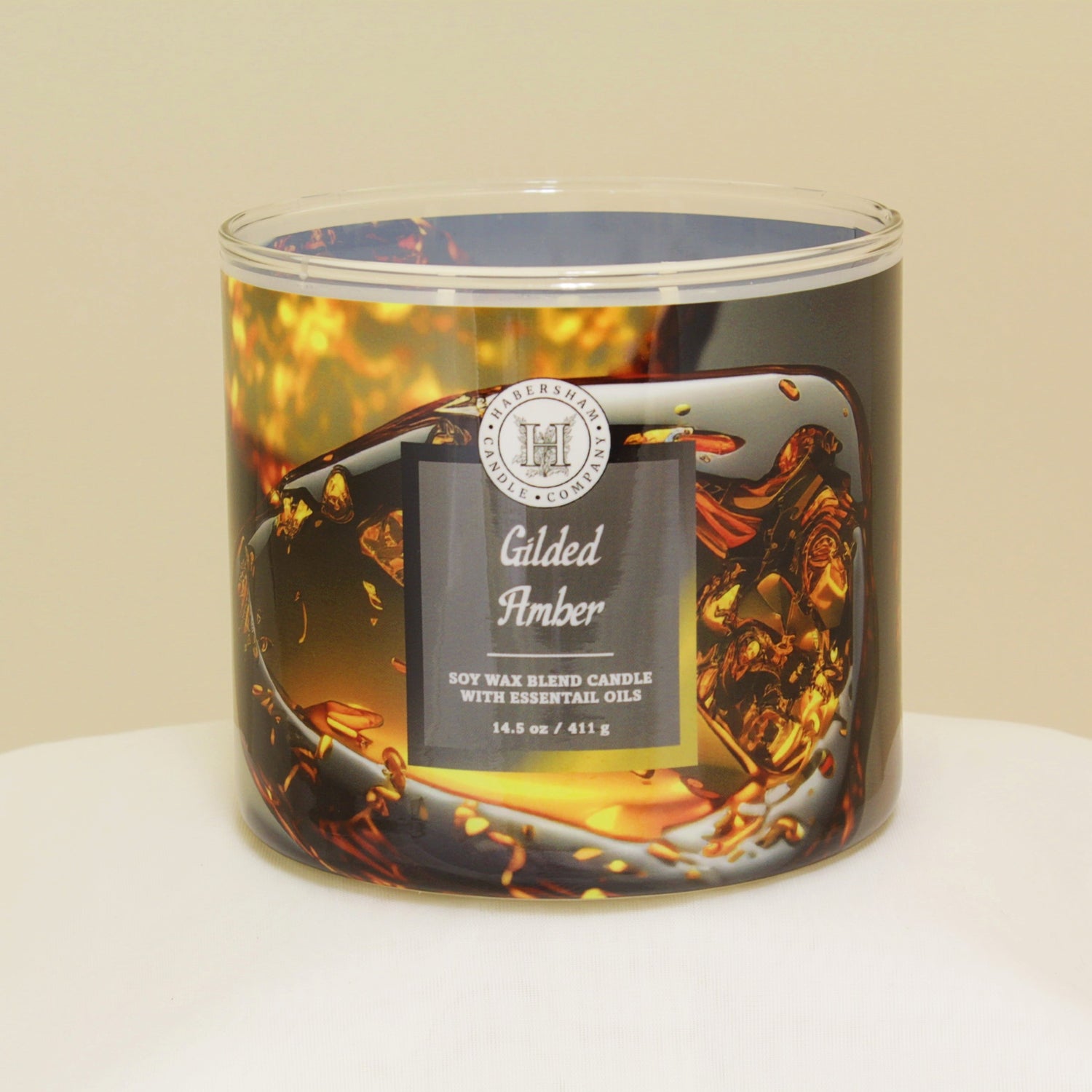 Gilded Amber 3 Wick Scented Candle