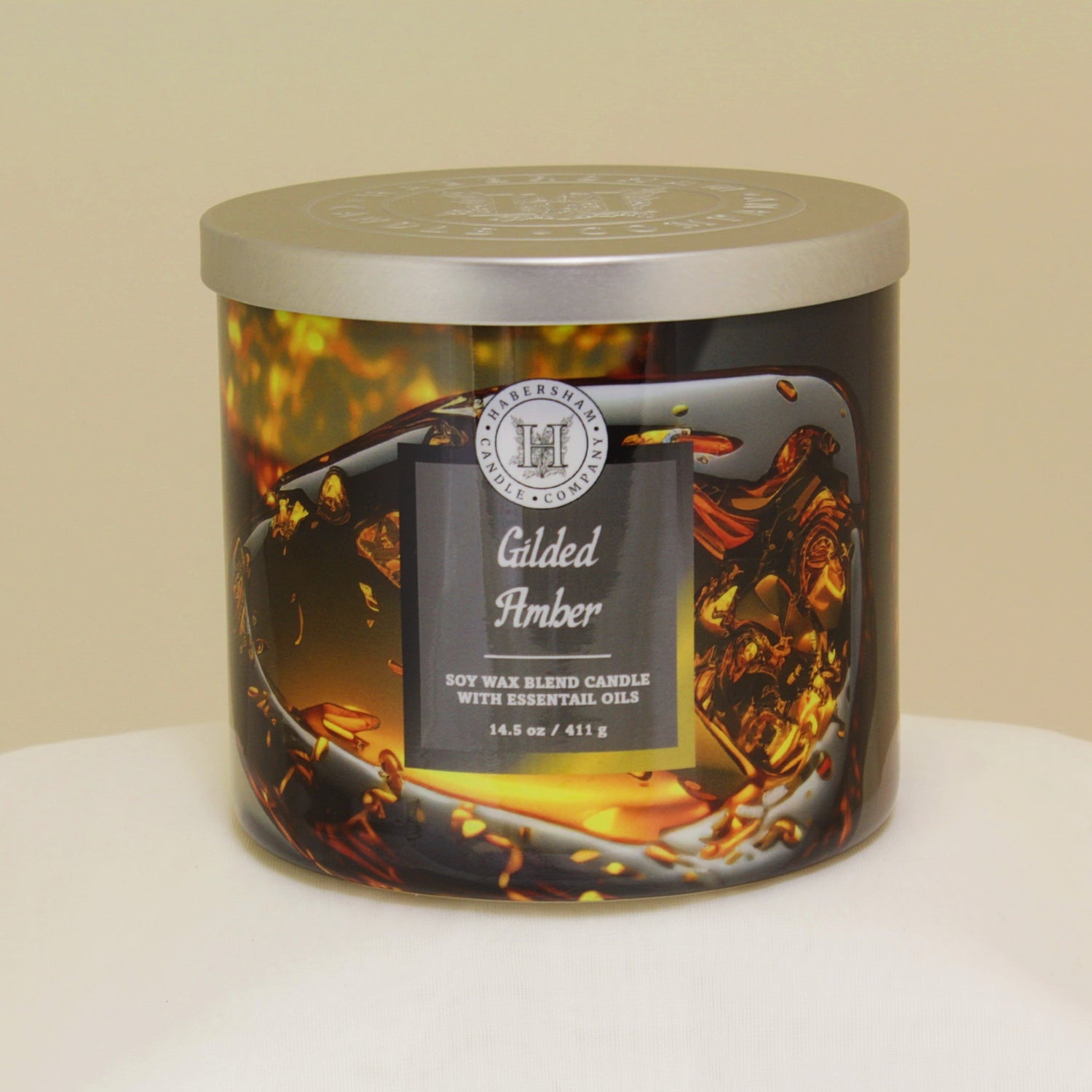 Gilded Amber 3 Wick Scented Candle