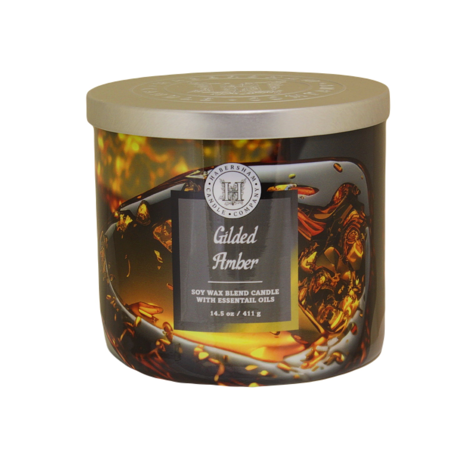 Gilded Amber 3 Wick Scented Candle