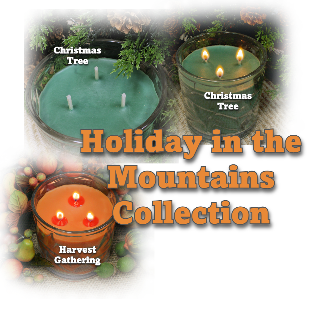 Habersham Candle – Holidays in the Mountains Candle Collection, 3 Pack of 3 Wick Glass Jar Candles, Christmas Tree and Harvest Gathering