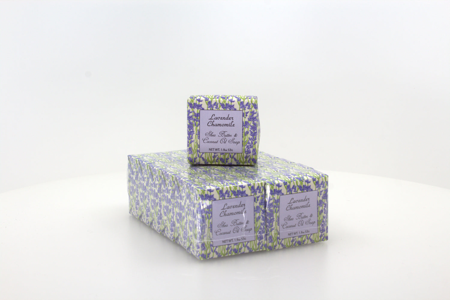 Lavender Chamomile Soap with Shea Butter &amp; Coconut Oil - 1.9 oz. -- 12 Pack Individually Wrapped Bars