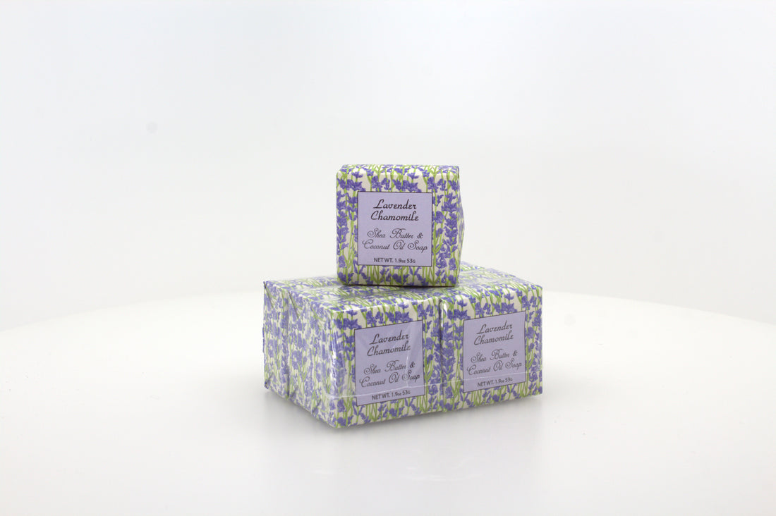 Lavender Chamomile Soap with Shea Butter &amp; Coconut Oil - 1.9 oz. -- 6 Pack Individually Wrapped Bars