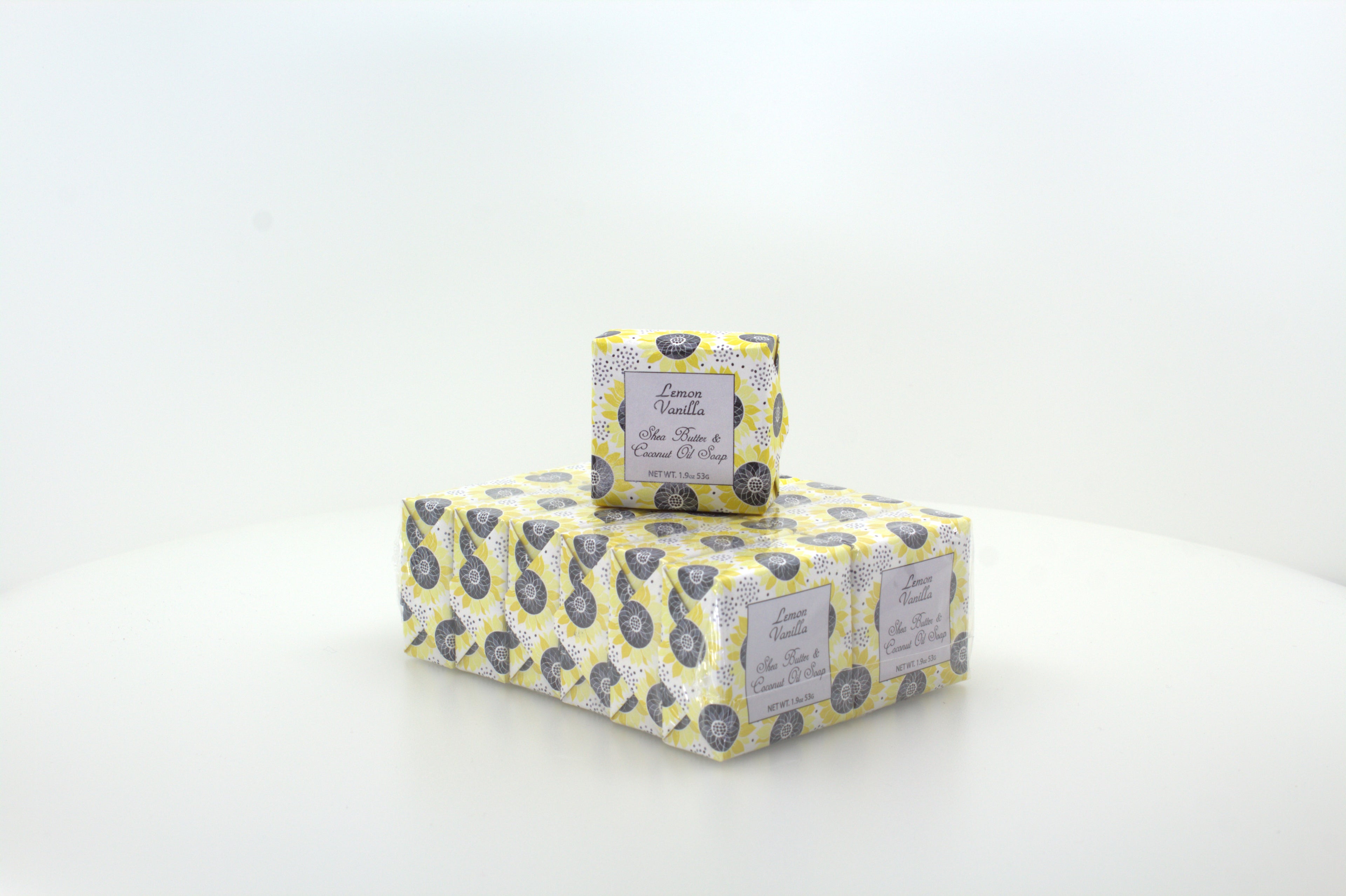 Lemon Vanilla Soap with Shea Butter &amp; Coconut Oil - 1.9 oz. - 12 Pack Individually Wrapped Bars