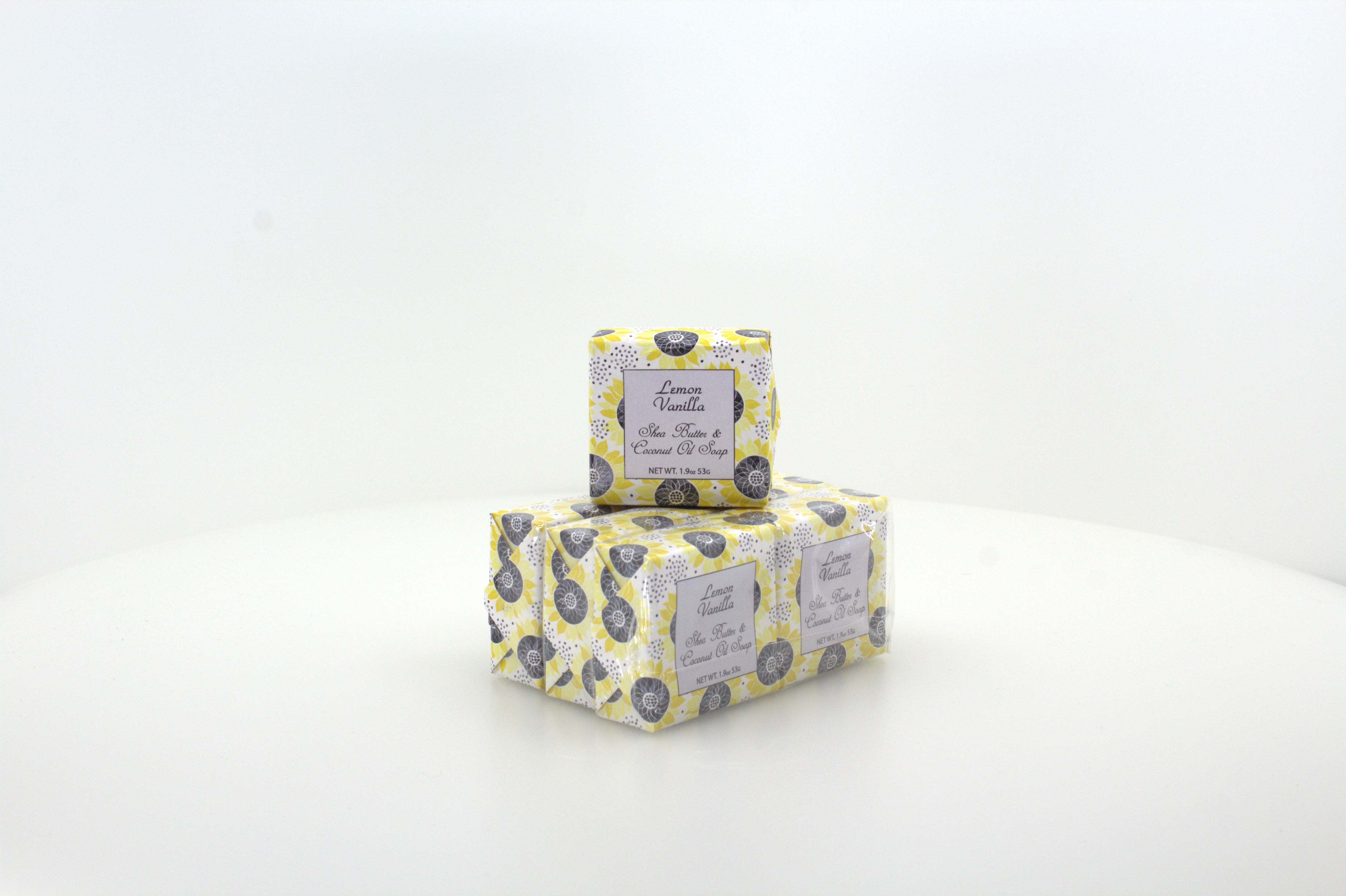 Lemon Vanilla Soap with Shea Butter &amp; Coconut Oil - 1.9 oz. - 6 Pack Individually Wrapped Bars