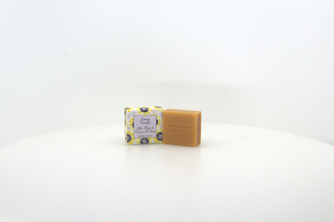 Lemon Vanilla Soap with Shea Butter &amp; Coconut Oil - 1.9 oz. - 12 Pack Individually Wrapped Bars