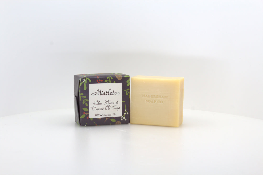 Mistletoe Soap with Shea Butter &amp; Coconut Oil  - 6 Individually Wrapped Bars