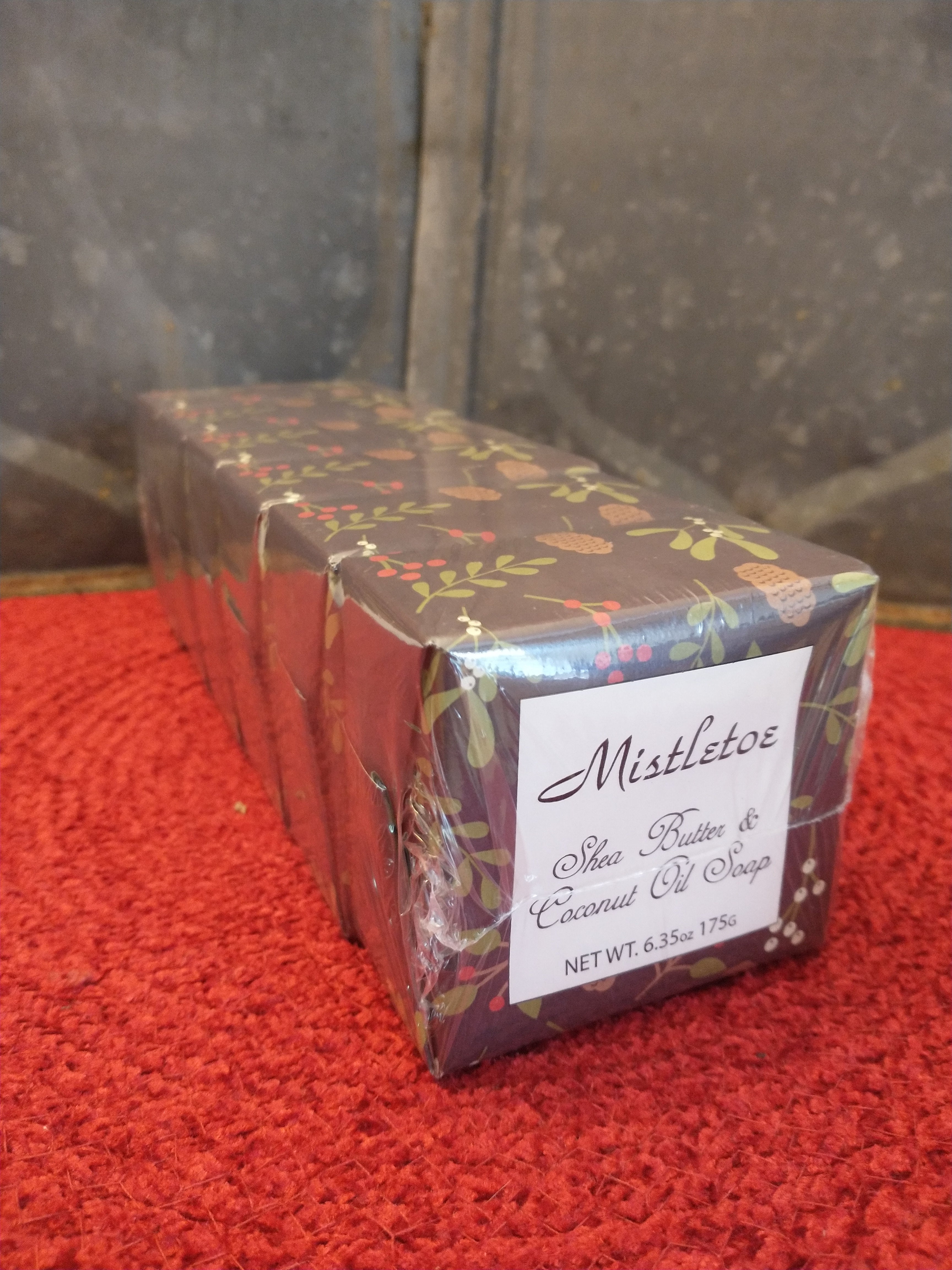 Mistletoe Soap with Shea Butter &amp; Coconut Oil  - 6 Individually Wrapped Bars