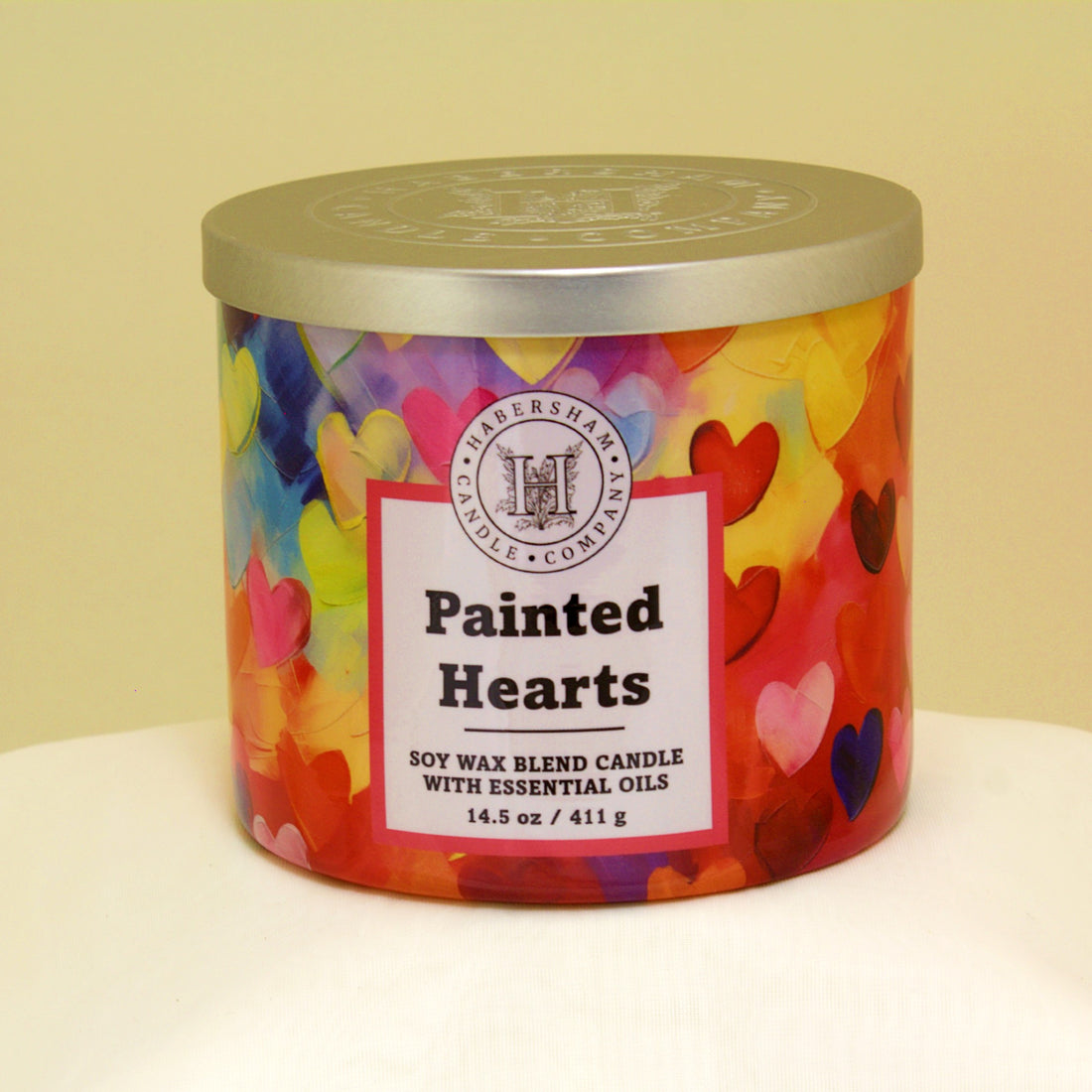 Painted Hearts 3 Wick Scented Candle