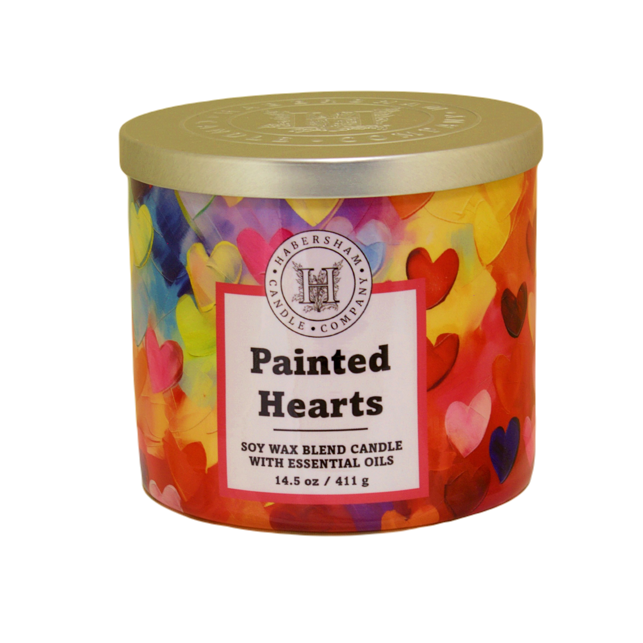 Painted Hearts 3 Wick Scented Candle