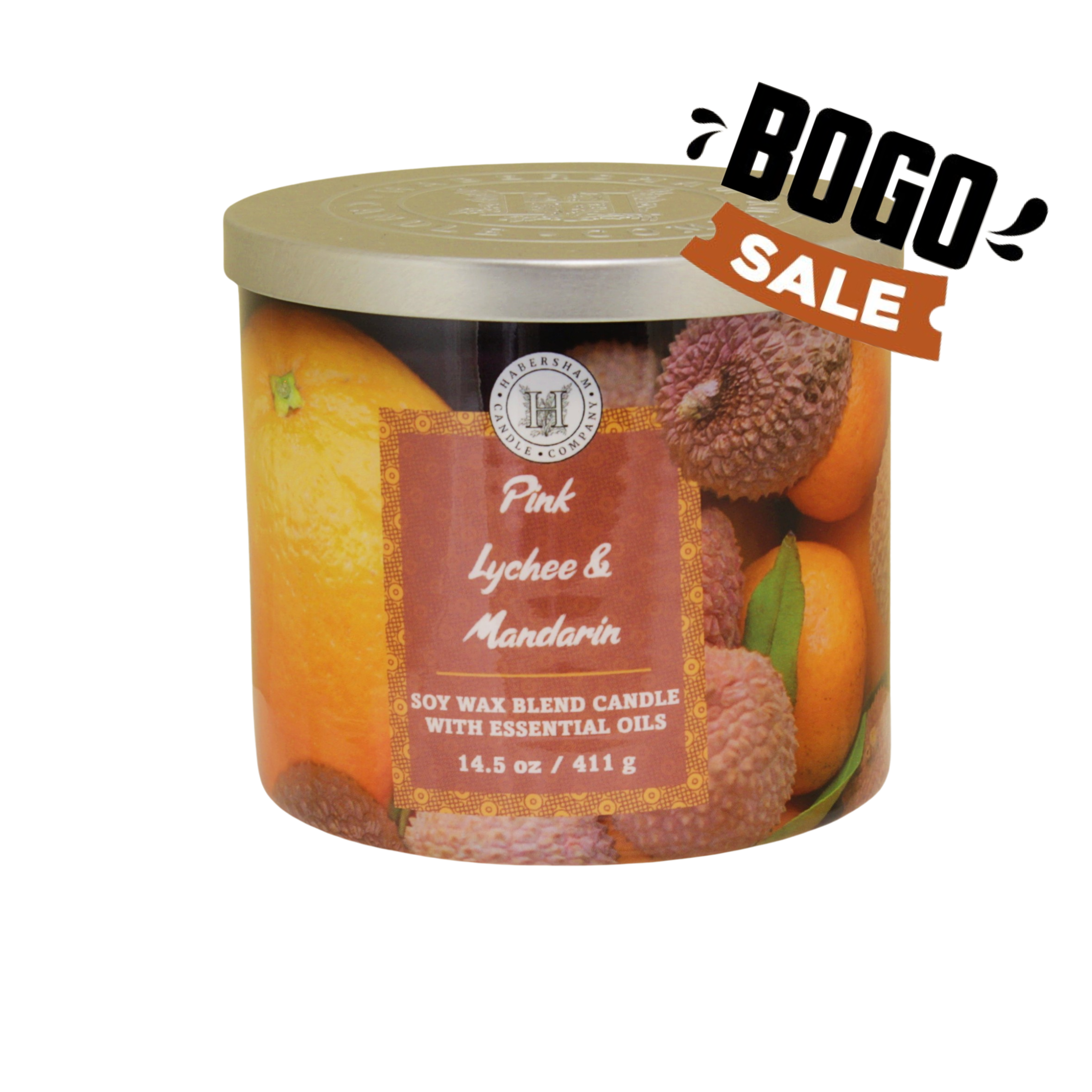 Pink Lychee &amp; Mandarin 3 Wick Scented Candle