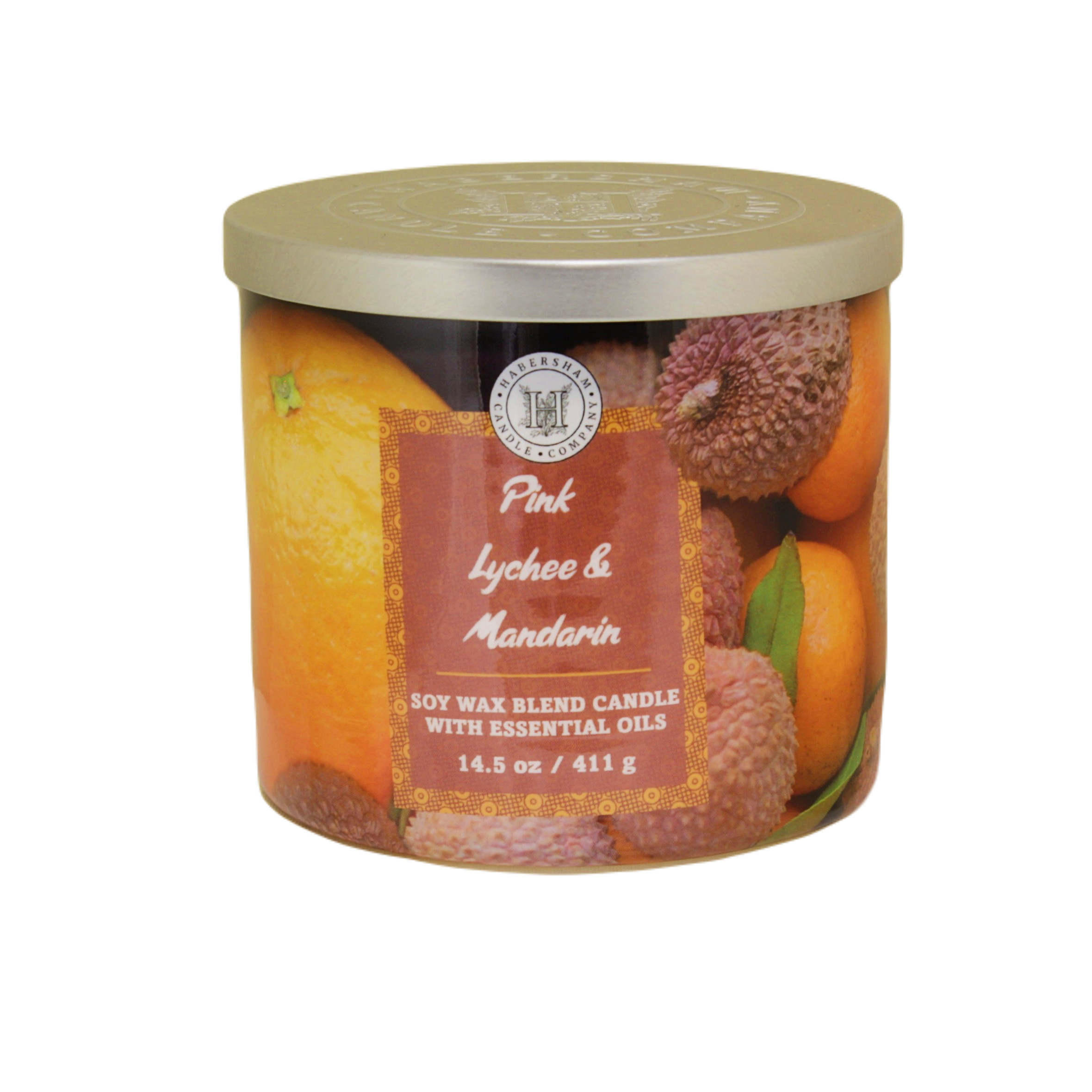 Pink Lychee &amp; Mandarin 3 Wick Scented Candle