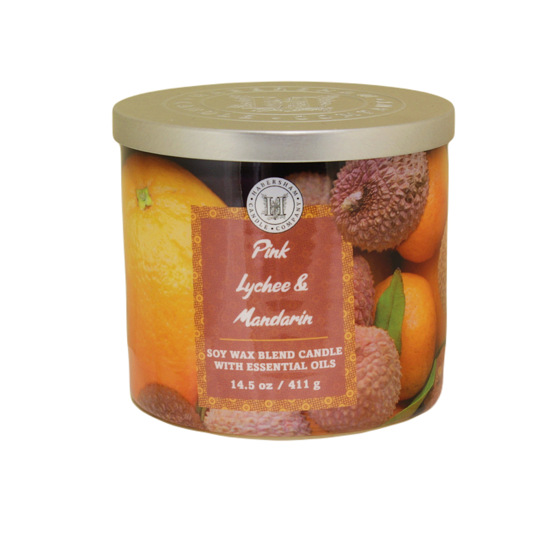 Pink Lychee & Mandarin 3 Wick Scented Candle