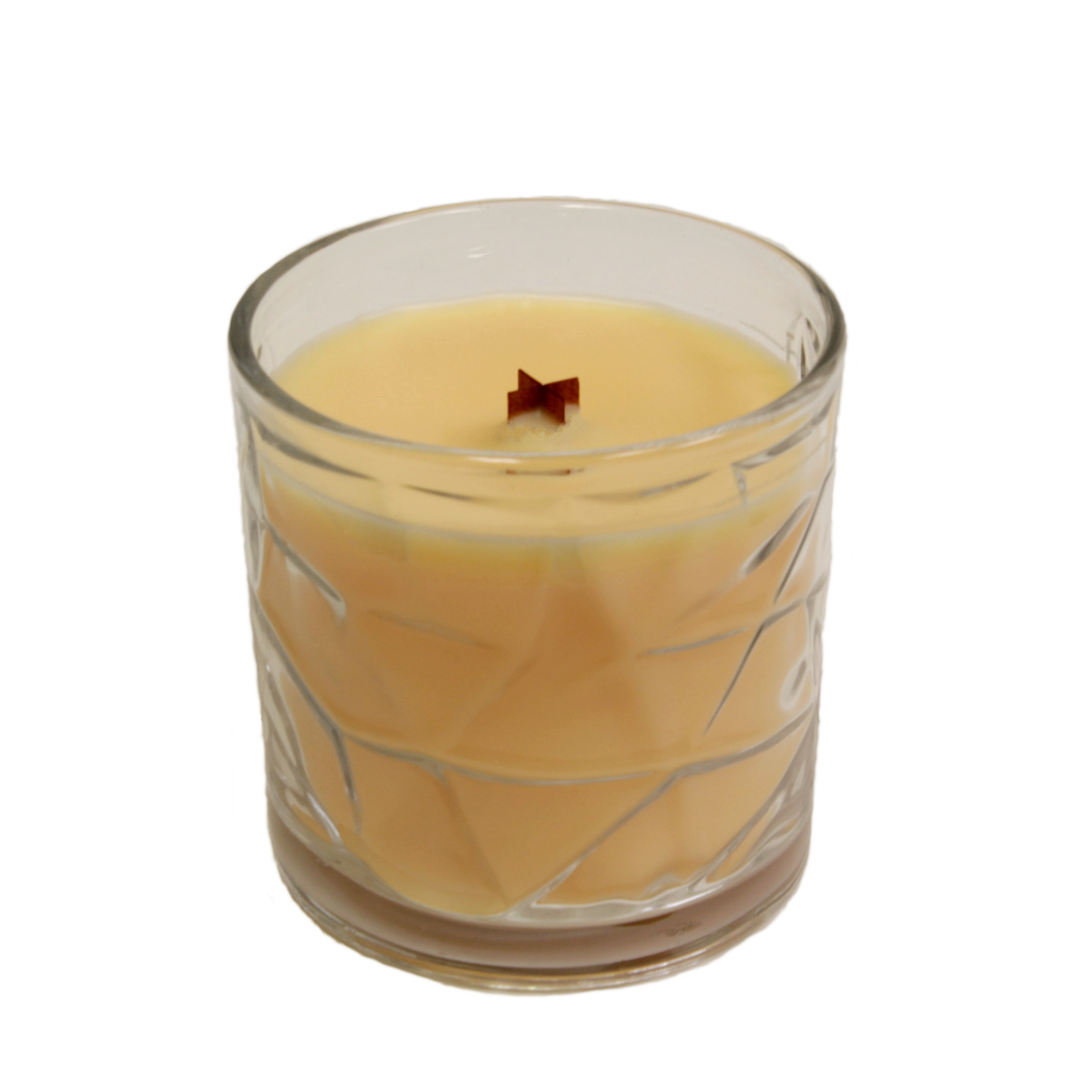 Pistachio Buttercream Wooden Cross Wick Clear Glass Scented Candle