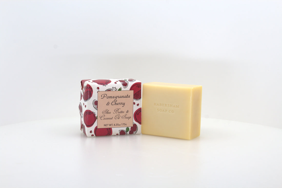 Pomegranate &amp; Cherry Soap with Shea Butter &amp; Coconut Oil - 6.35 oz. -  3 Pack Individually Wrapped Bars