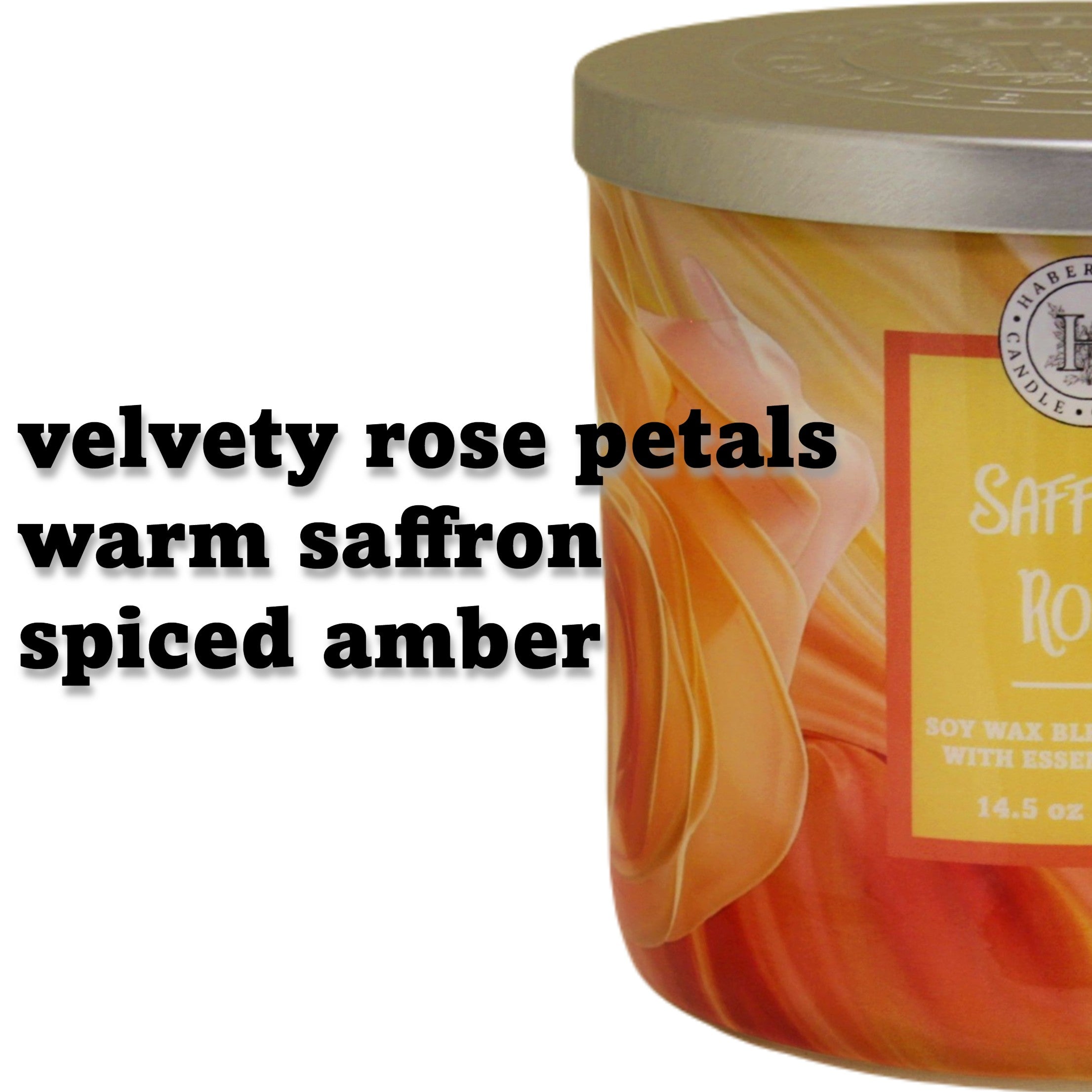 Saffron Rose 3 Wick Scented Candle