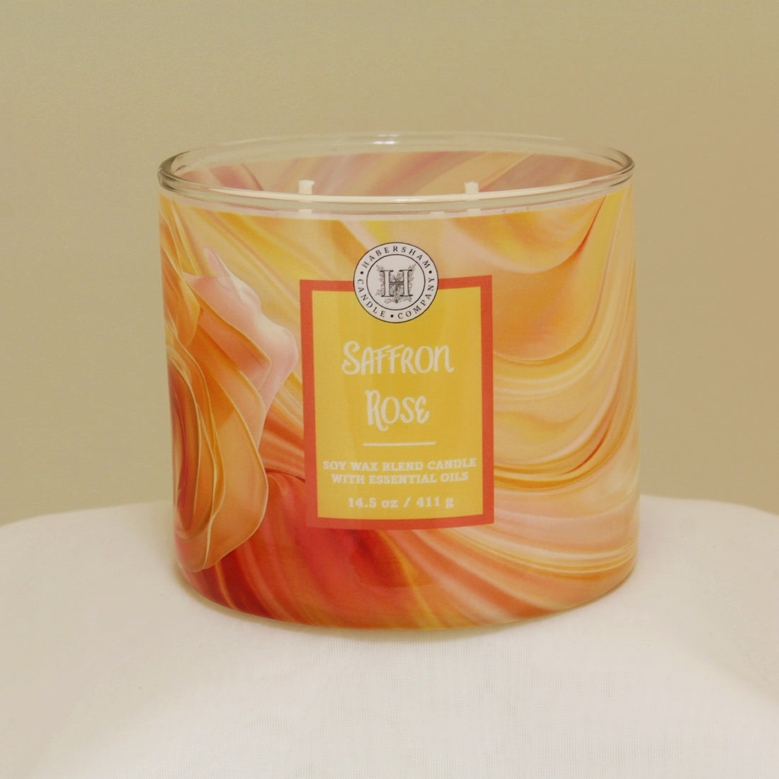 Saffron Rose 3 Wick Scented Candle