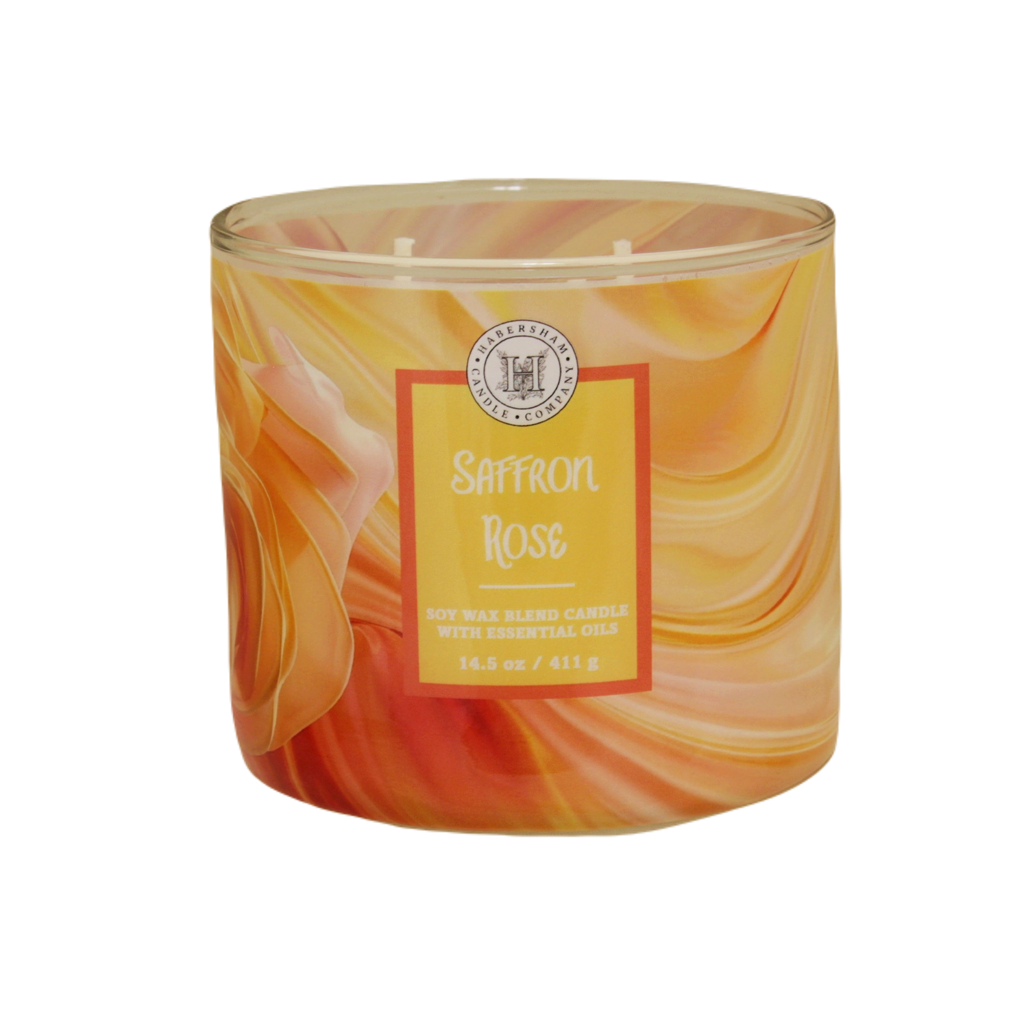 Saffron Rose 3 Wick Scented Candle