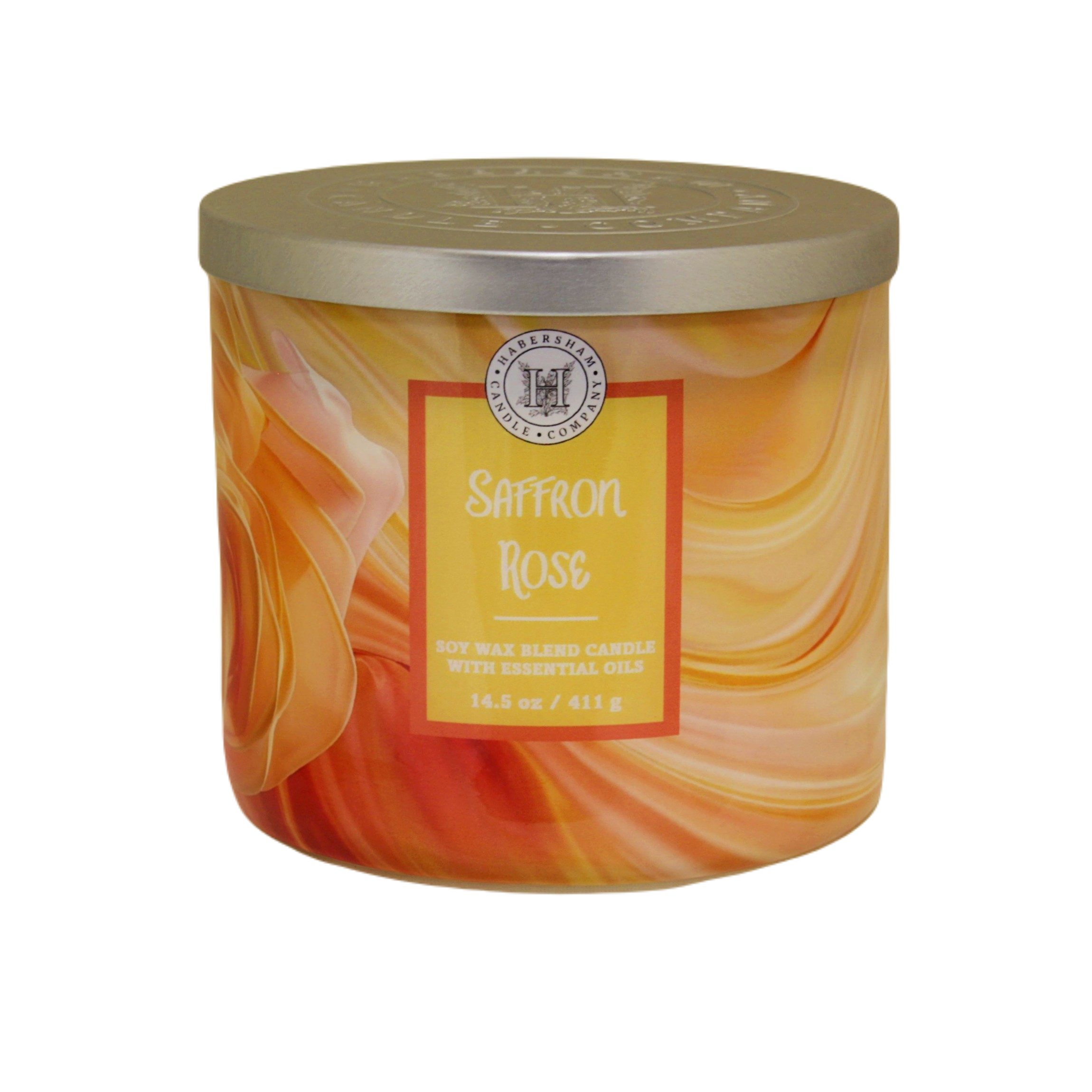 Saffron Rose 3 Wick Scented Candle