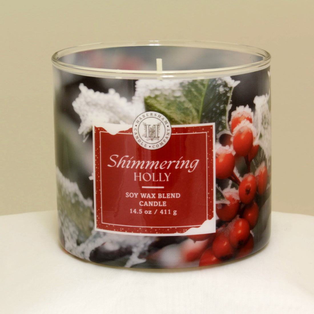 Shimmering Holly 3 Wick Scented Candle