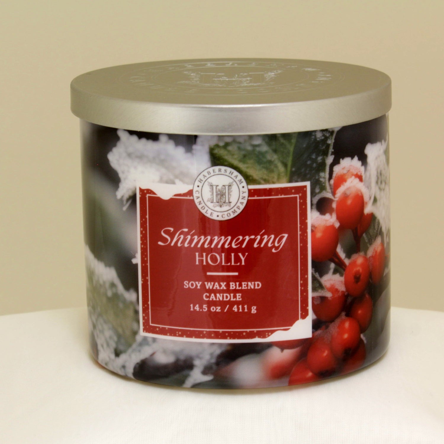 Shimmering Holly 3 Wick Scented Candle