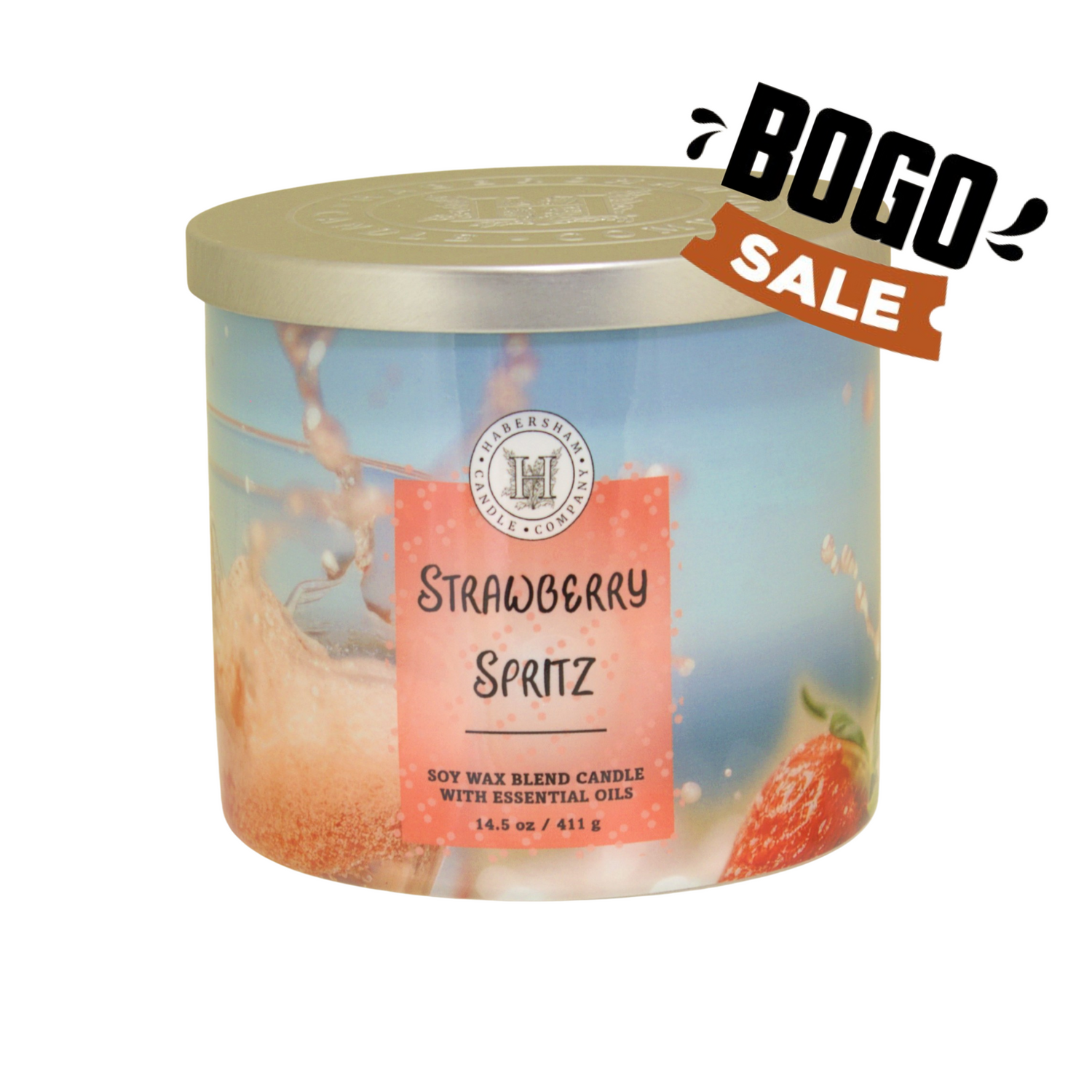 Strawberry Spritz 3 Wick Scented Candle