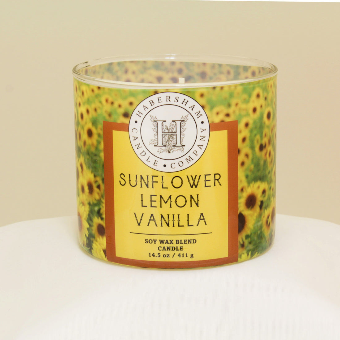 Sunflower Lemon Vanilla 3 Wick Scented Candle