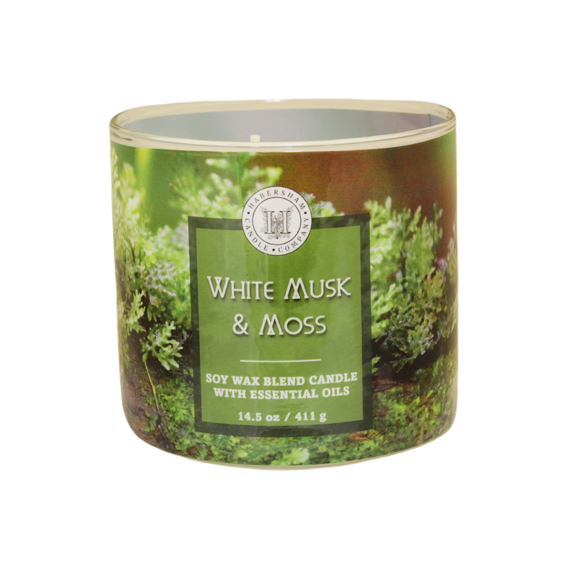 White Musk & Moss 3 Wick Scented Candle