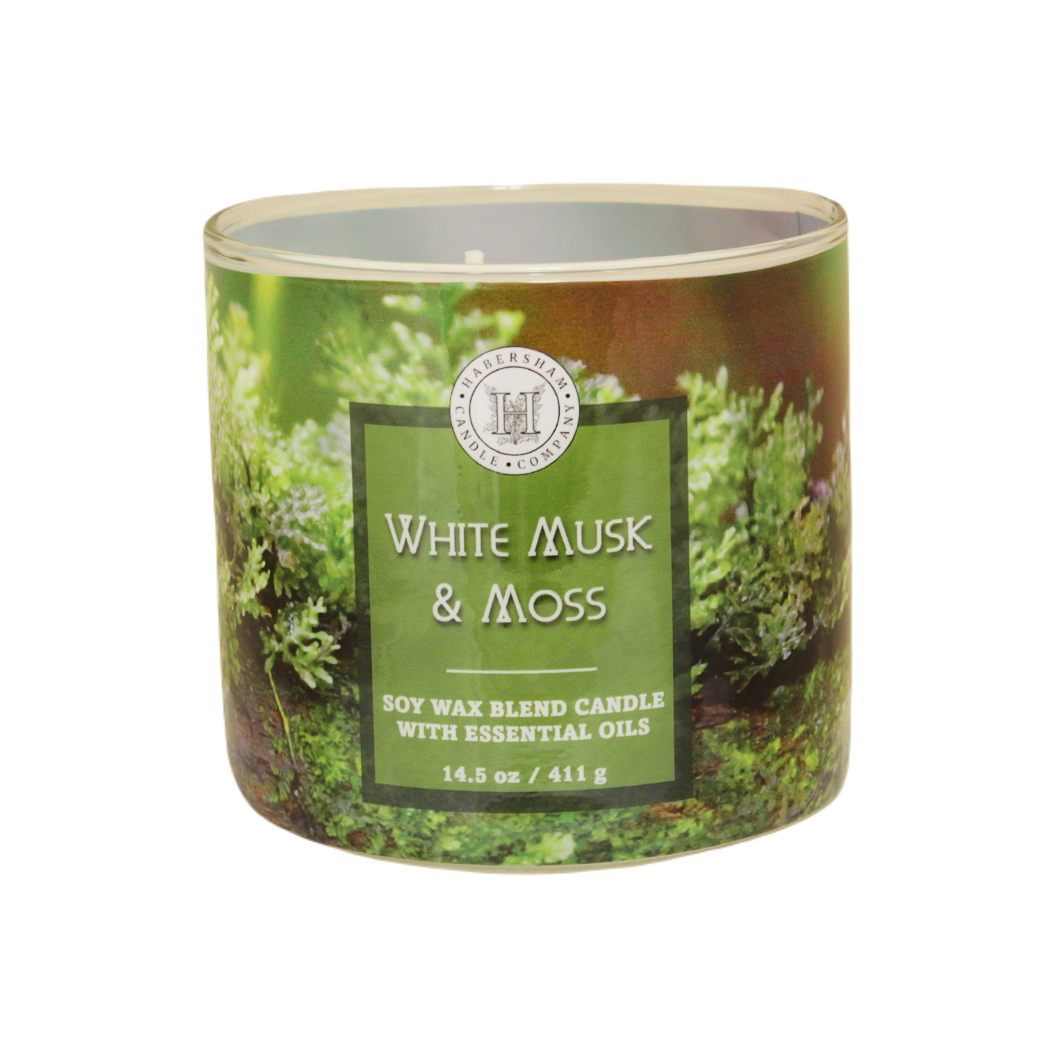 White Musk &amp; Moss 3 Wick Scented Candle