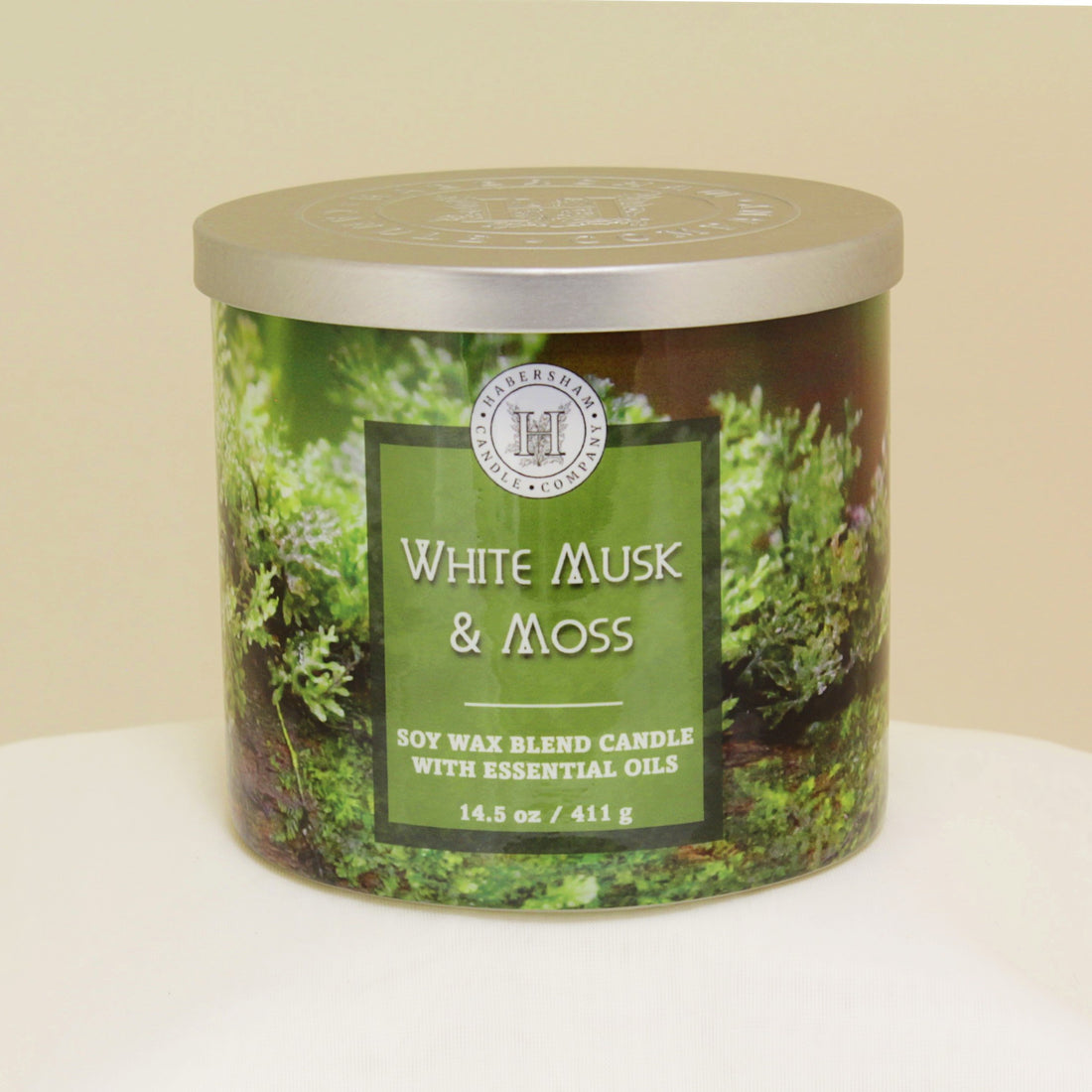 White Musk &amp; Moss 3 Wick Scented Candle