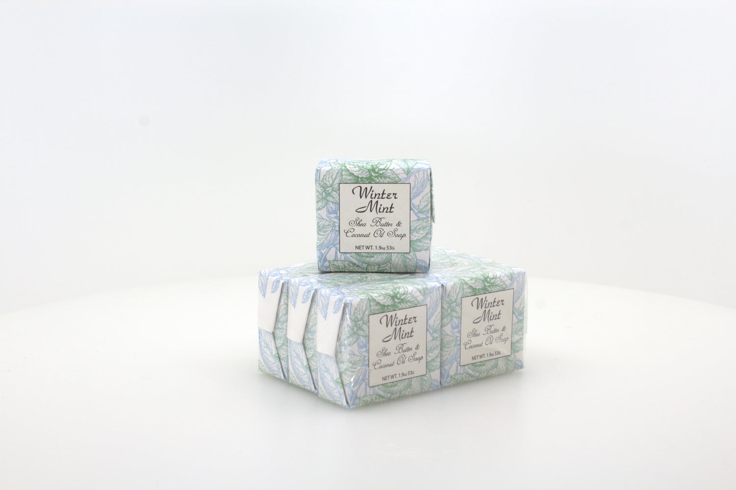 Winter Mint Soap with Shea Butter &amp; Coconut Oil - 1.9 oz. - 6 Pack Individually Wrapped Bars