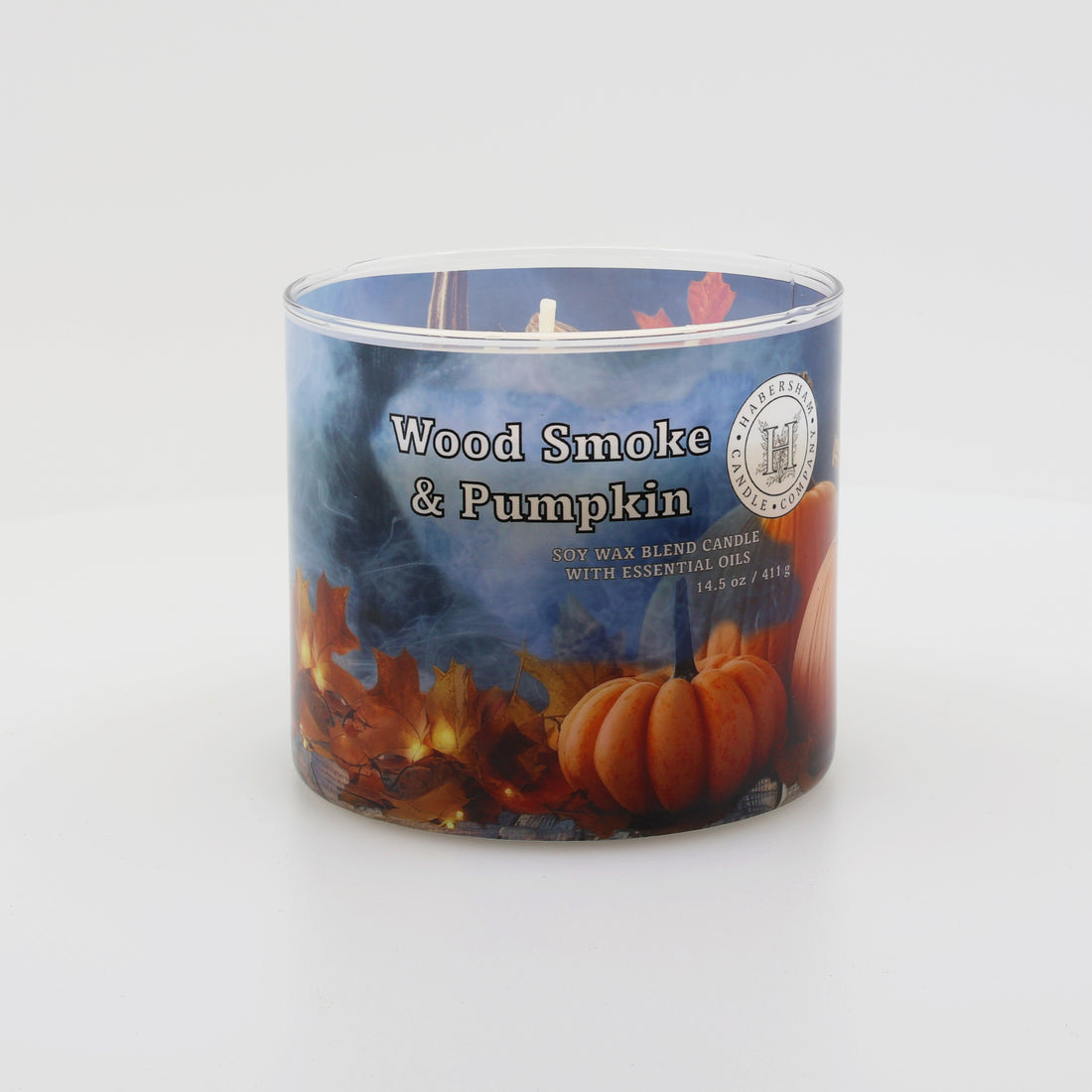 Wood Smoke &amp; Pumpkin 3 Wick Scented Candle