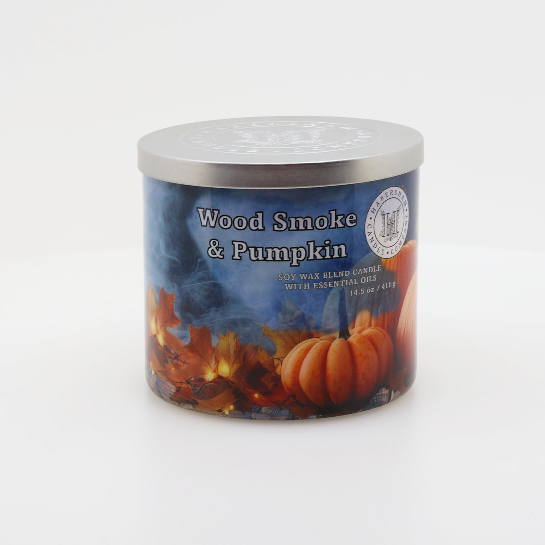 Wood Smoke &amp; Pumpkin 3 Wick Scented Candle