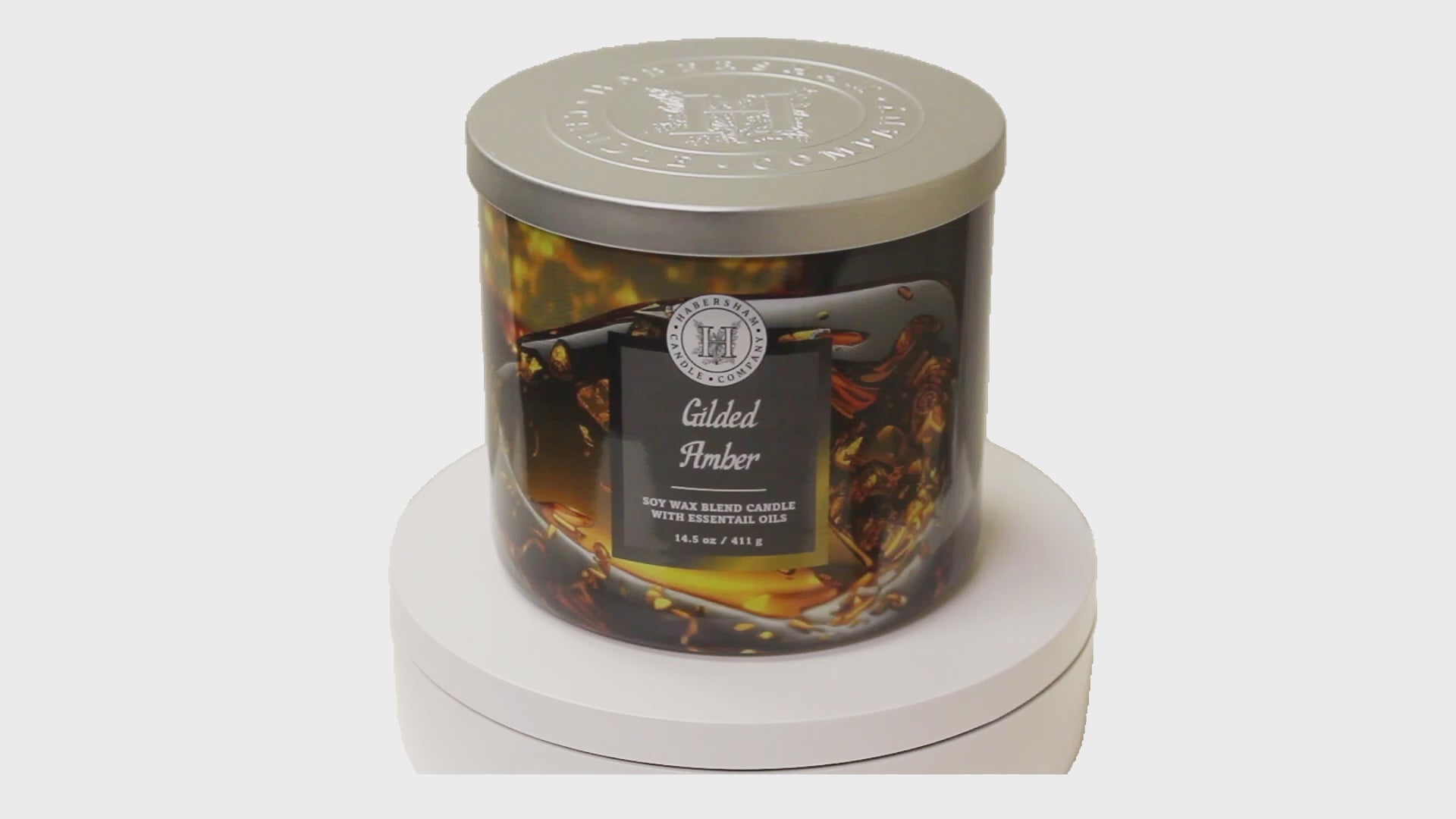 Gilded Amber 3 Wick Scented Candle