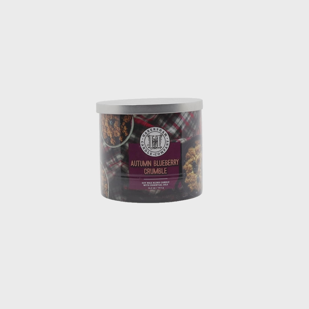 Autumn Blueberry Crumble 3 Wick Scented Candle