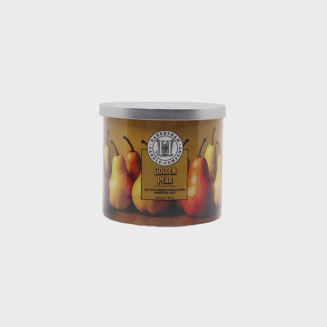 Golden Pear 3 Wick Scented Candle