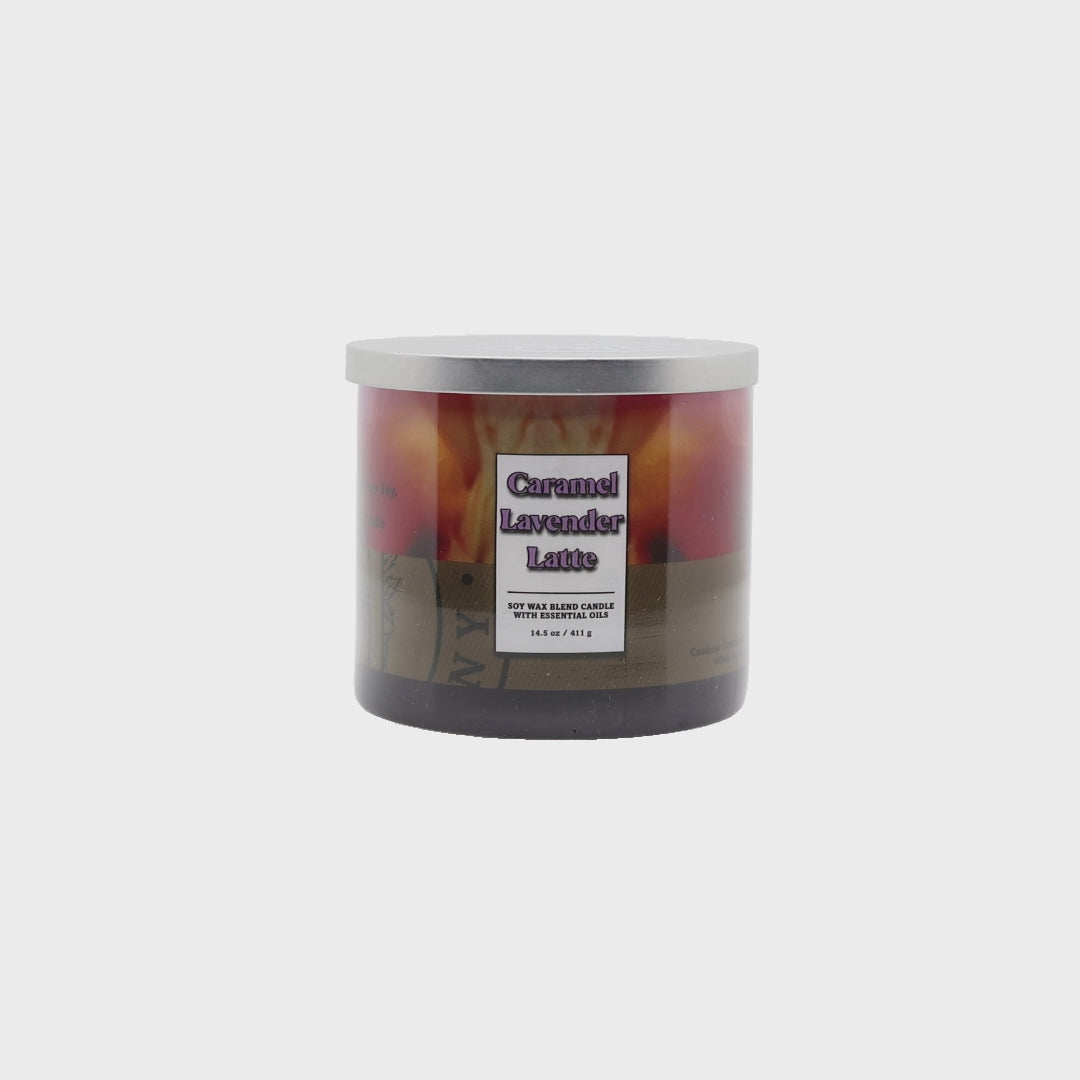 Caramel Lavender Latte 3 Wick Scented Candle