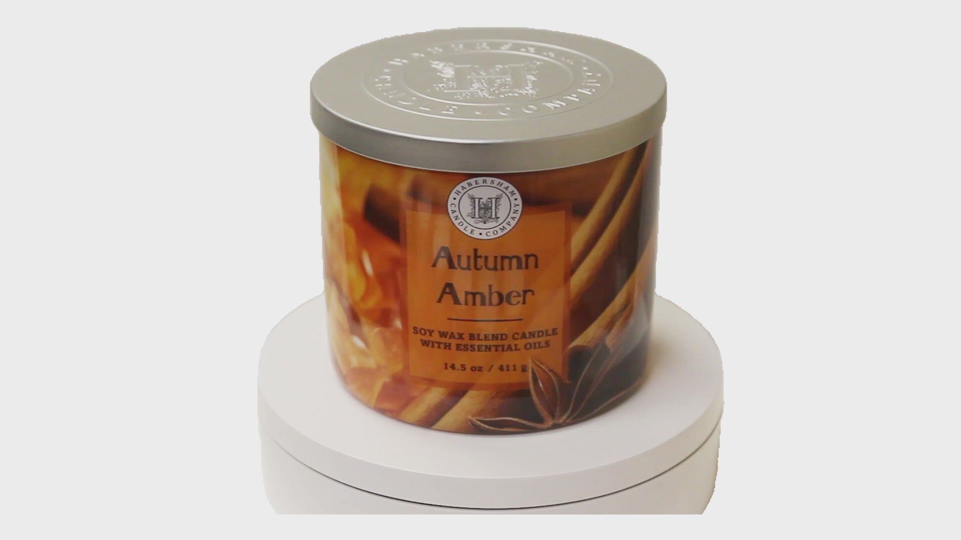 Autumn Amber 3 Wick Scented Candle