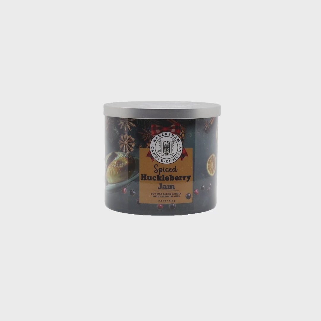 Spiced Huckleberry Jam 3 Wick Scented Candle